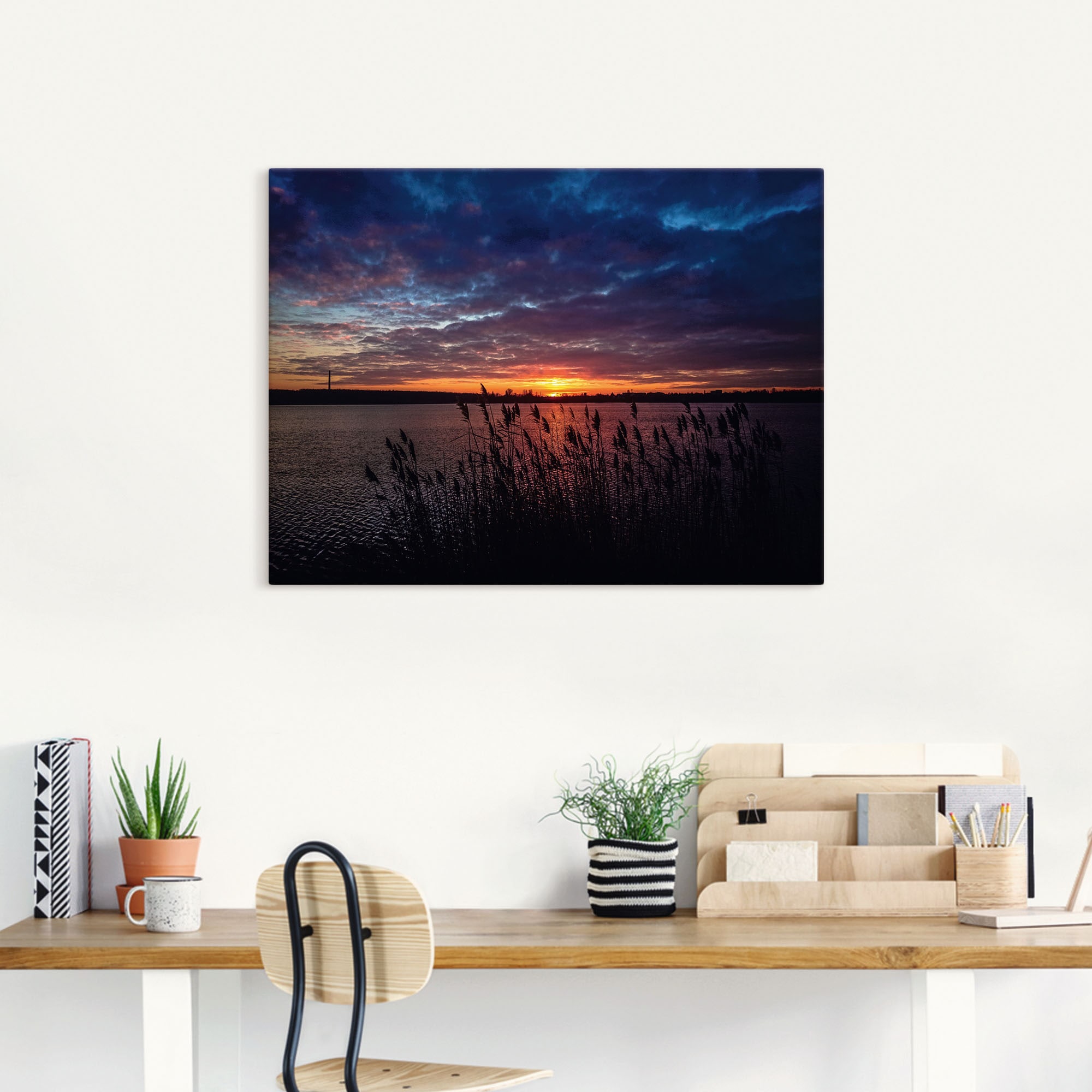 Artland Wandbild »Sonnenuntergang Kulkwitze See Leipzig«, Seebilder, (1 St.), als Alubild, Leinwandbild, Wandaufkleber oder Poster in versch. Größen