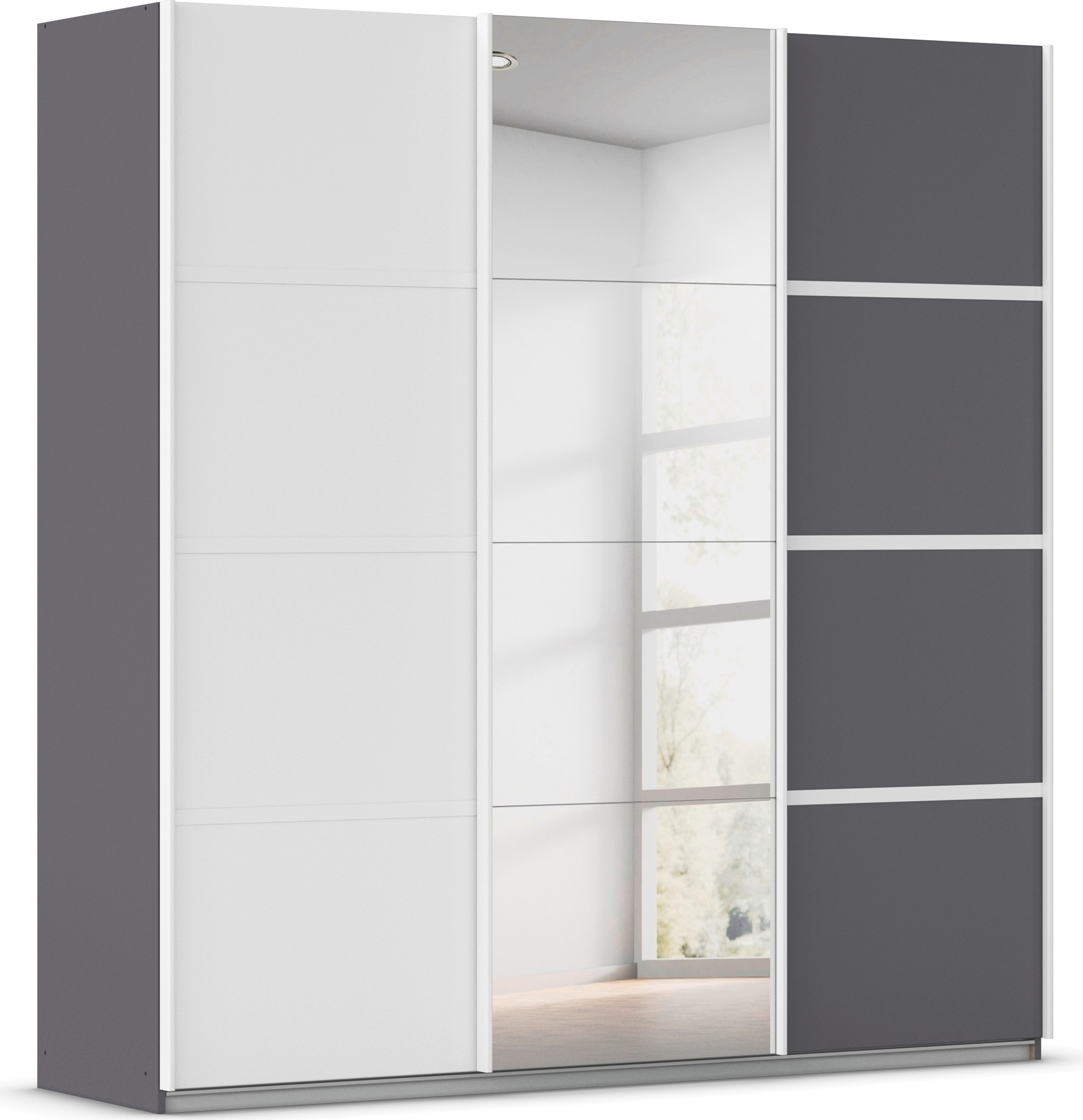 OTTO home Kleiderschrank "Mehrzweckschrank Aktenschrank Möbel Mietswohnung Schlafzimmer AVOLA" 3 verschiedene Ausstattungen BASIC/CLASSIC/PREMIUM (inkl. SOFT-CLOSE), mit eleganten Zierleisten in Chrom, Schwarz oder Weiß MADE IN GERMANY