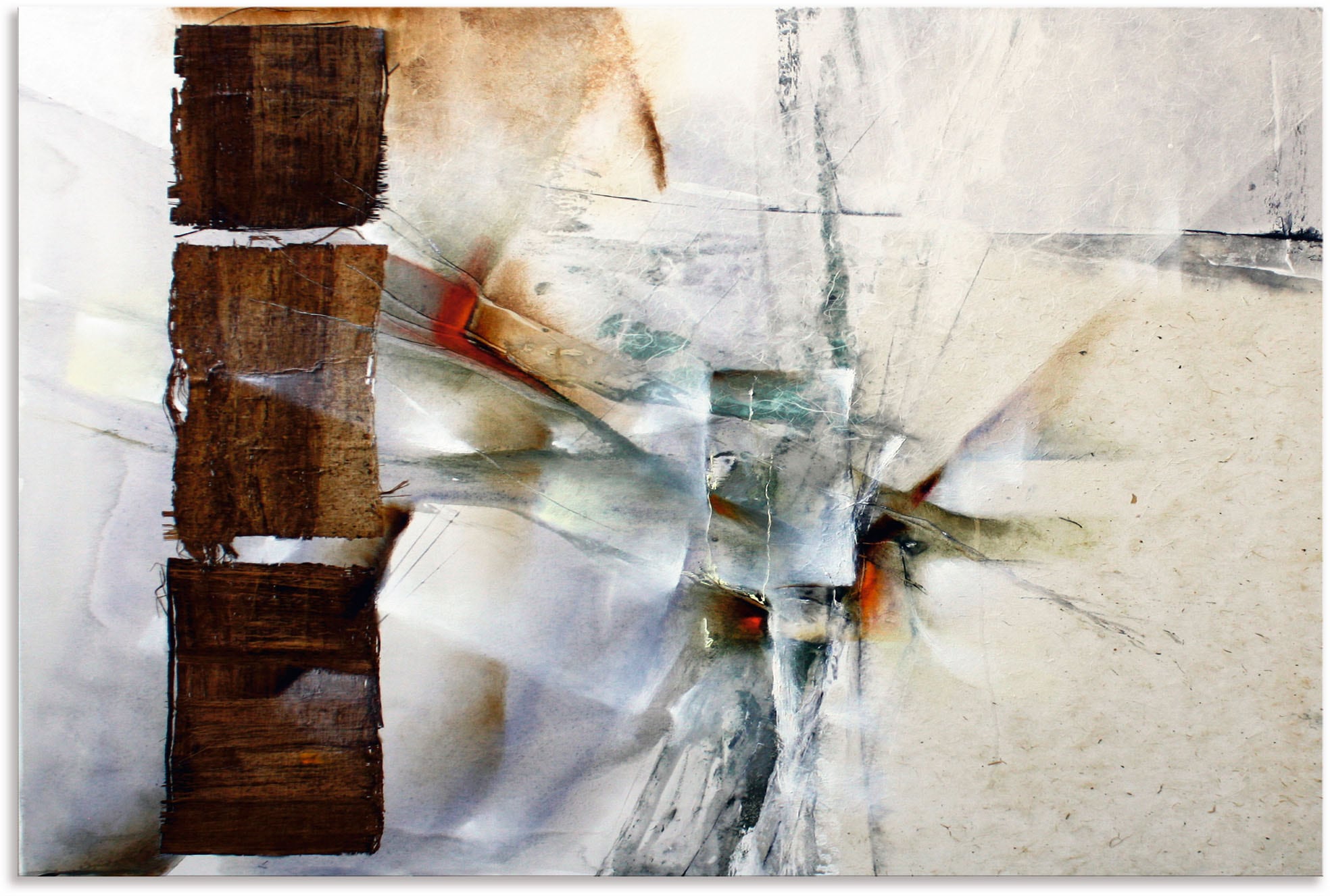 Artland Wandbild »Abstrakte Komposition in weiß«, Gegenstandslos, (1 St.), als Alubild, Outdoorbild, Leinwandbild in verschied. Größen