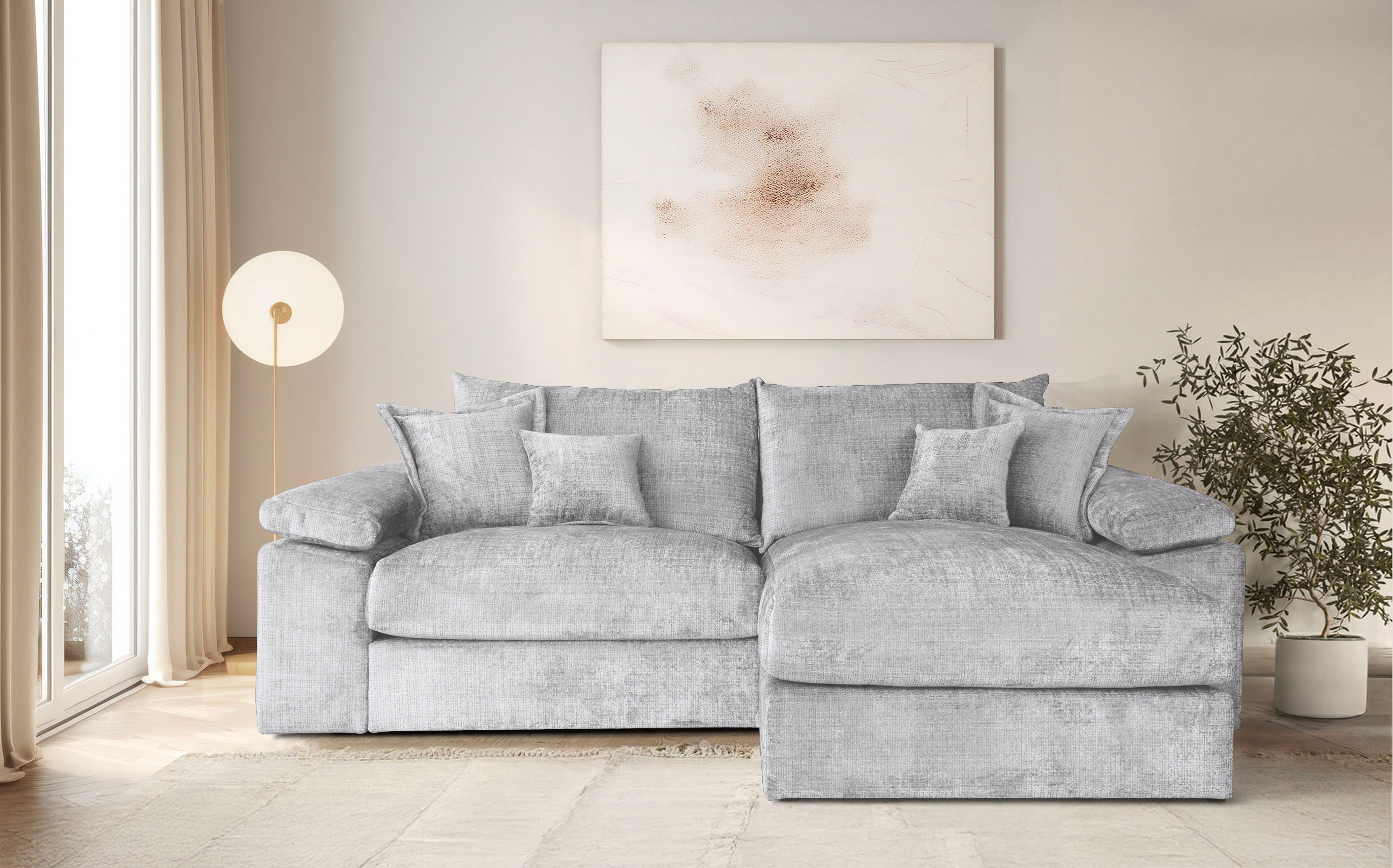 OTTO home "Soft&Cosy XL L-Form, B: 246 cm - OTTO. Verlässliche Qualität." Mega-Sofa, Cord oder Chenille-Struktur, mit Federkern & 4 Zierkissen