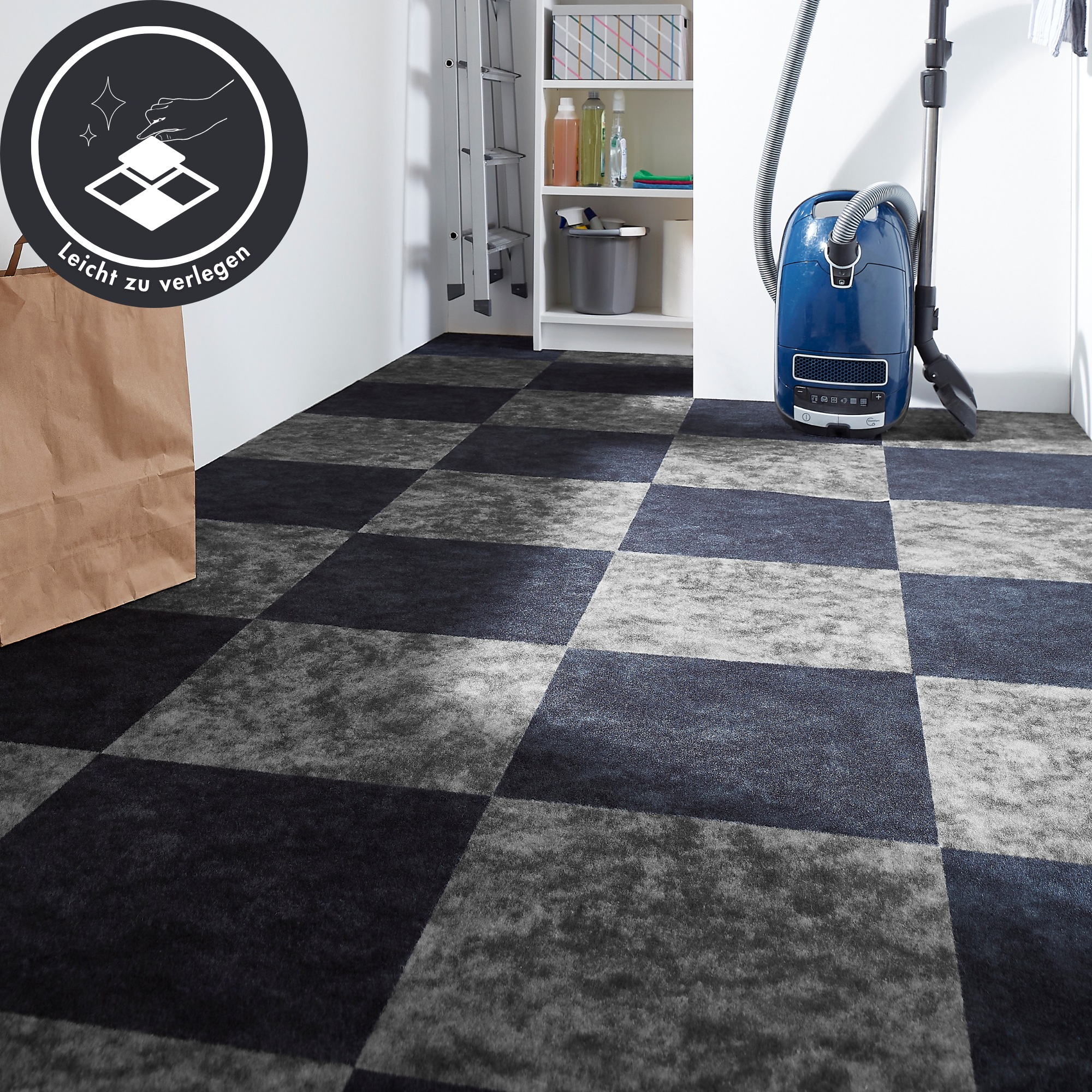 Andiamo Teppichfliese »Colmar Nadelfilz«, quadratisch, 4 mm Höhe, 40x40 cm, selbstklebend, robust & strapazierfähig, 25 Stück (4 qm)