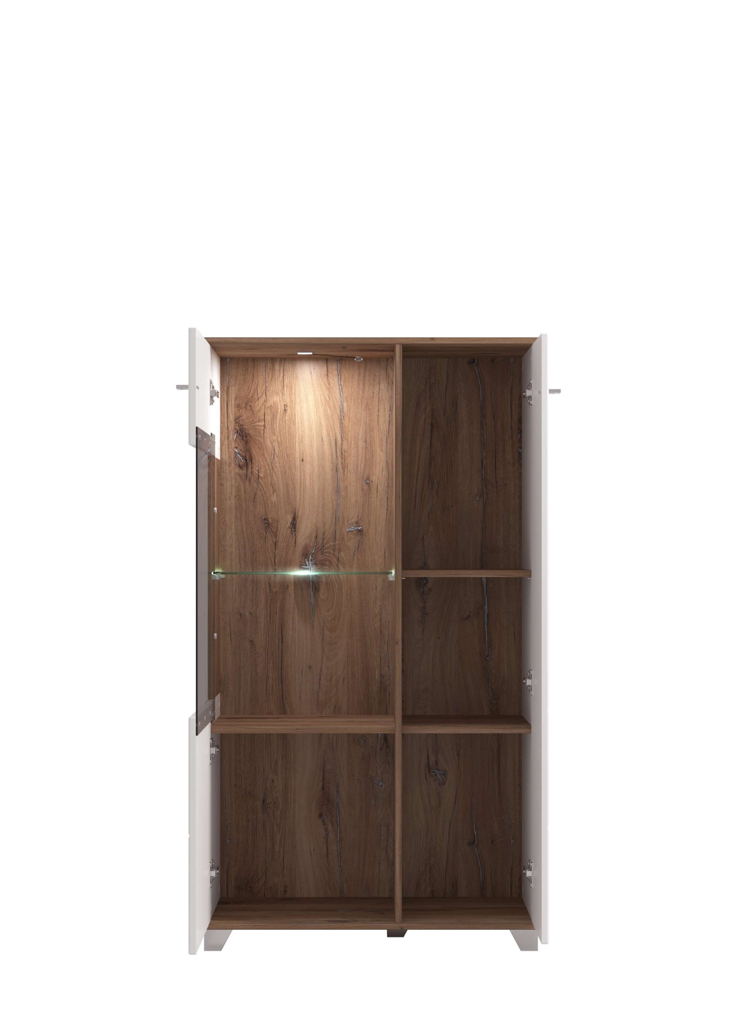 INOSIGN Highboard »Burgundy Sideboard, Stauraumschrank, Anrichte, Hochschrank, B93cm«, Hochglanzfronten und eine Innenausstattung in Flagstaff Eiche