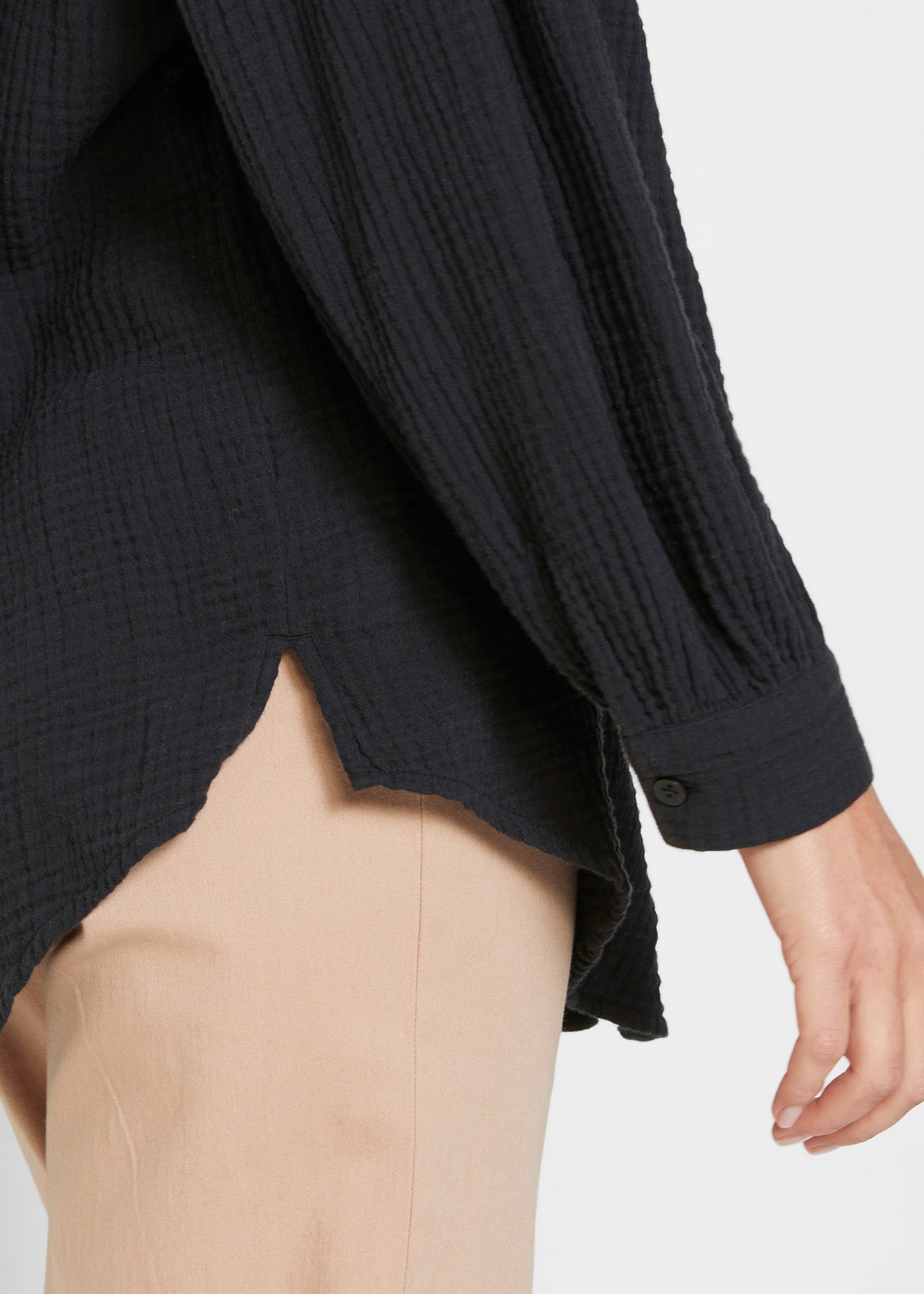 Thumbnail - bonprix Langarmbluse "Musselin-Longbluse aus Baumwolle" Oversize-Passform, mit Seitenschlitzen, aus Musselin