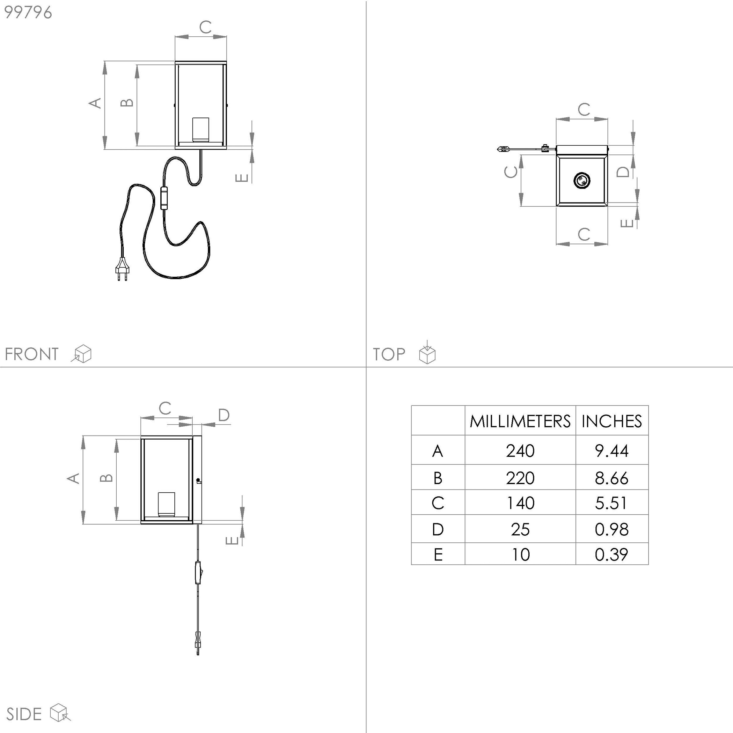 EGLO Wandleuchte »LIBERTAD Wandlampe, Stahl und Holz, IP20, E27, Wohnzimmerlampe, Lampe« E27 1 Stk. Wand-/Deckenleuchte, L14 x H24 x AL16,5 cm, schwarz, braun