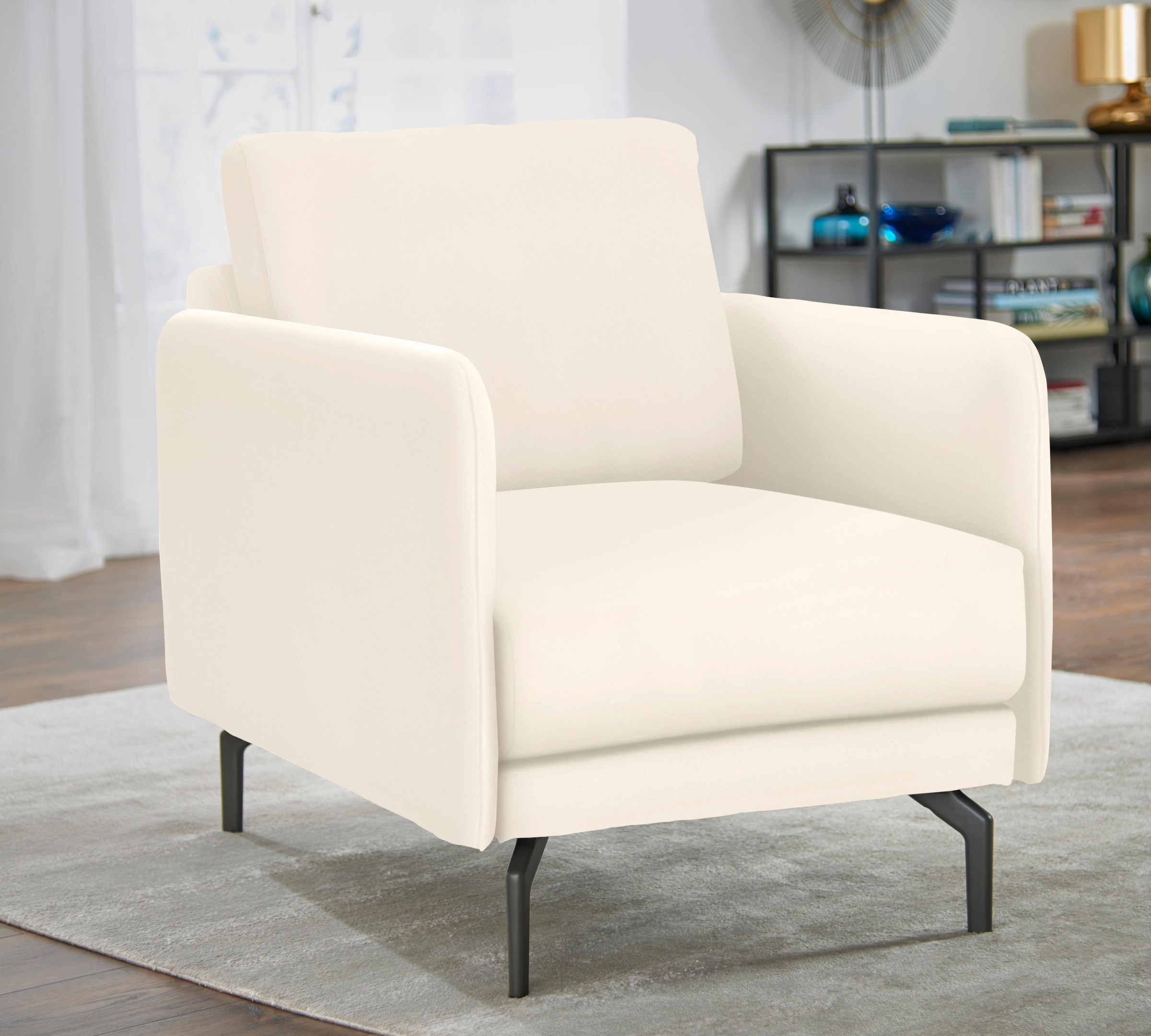 Creation BY ROLF BENZ Sessel »CR.450, Designsessel, Loungesessel«, Armlehne sehr schmal, Breite 70 cm, Alugussfuß Umbragrau