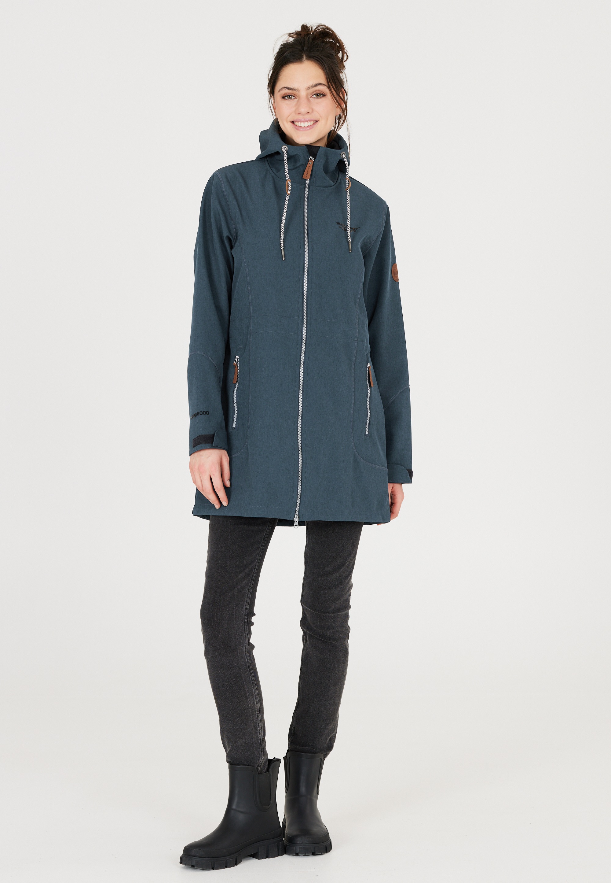 WEATHER REPORT Softshelljacke "Lilan", mit langem Schnitt und wasserdichter Funktion