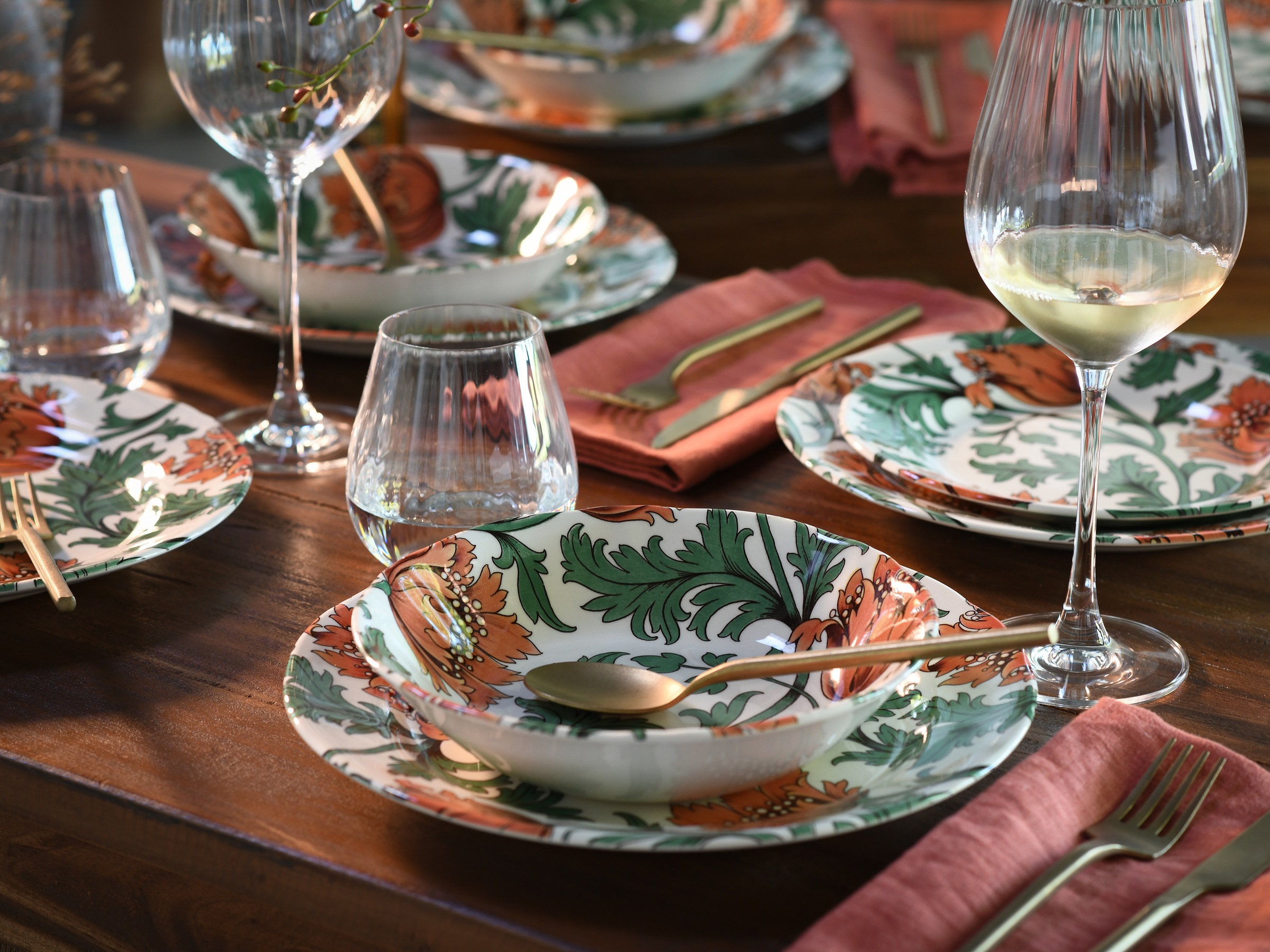 CreaTable Teller-Set »Florentina, Tellerset 12-tlg«, (Set, 12 tlg.), Blumendekor