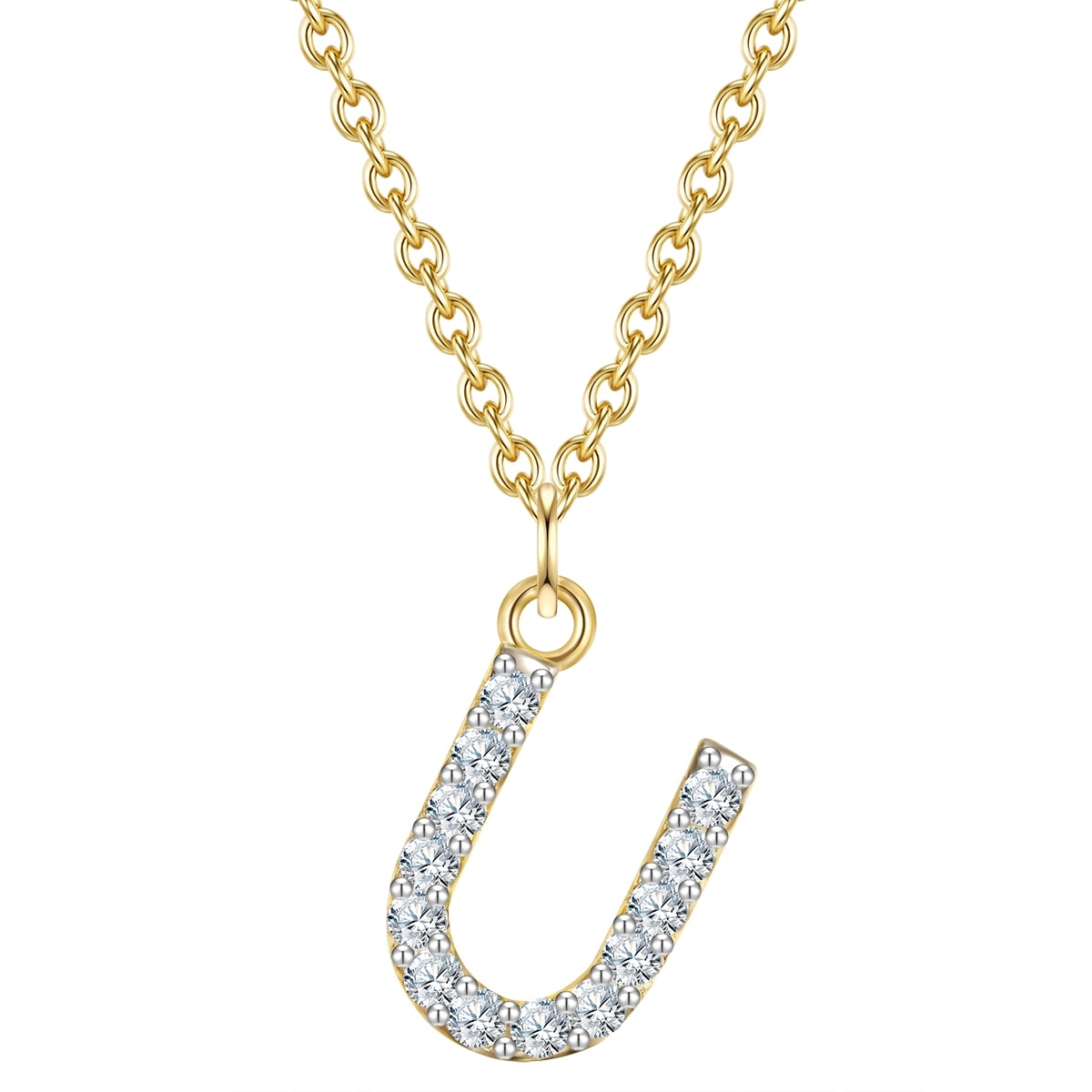 Glanzstucke Munchen GSM1950 Letter U Necklace Yellow Gold