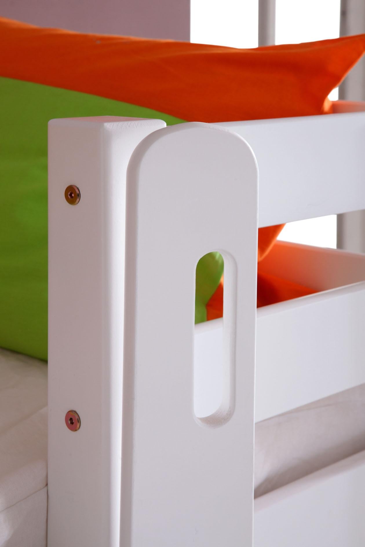 Relita Hochbett »Eliyas«, inkl. Rolllattenrost, mit Leiter u. Rutsche, massive Buche
