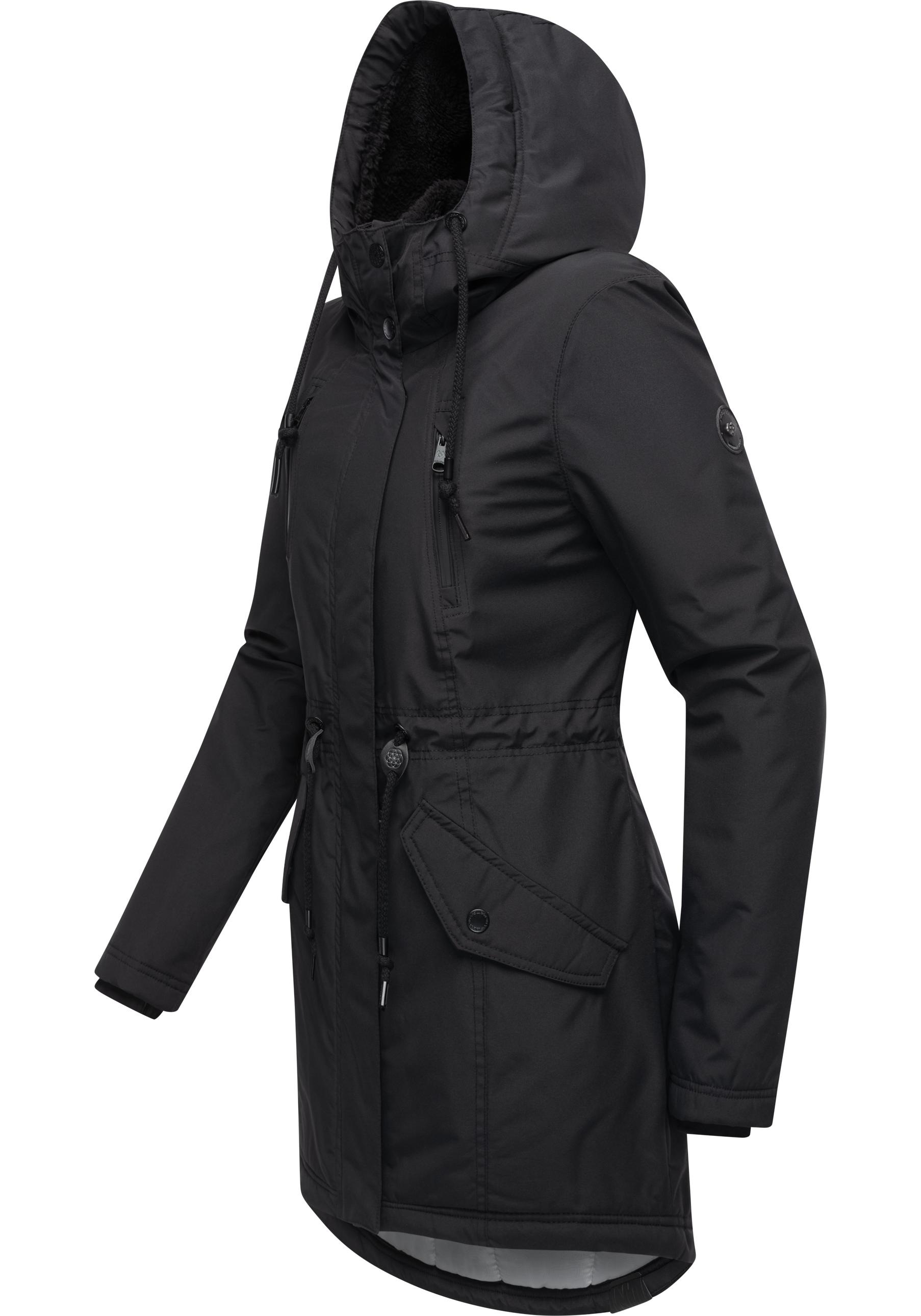 Ragwear Wintermantel »Elsien«, wasserdichter Winterparka mit Teddyfell-Futter