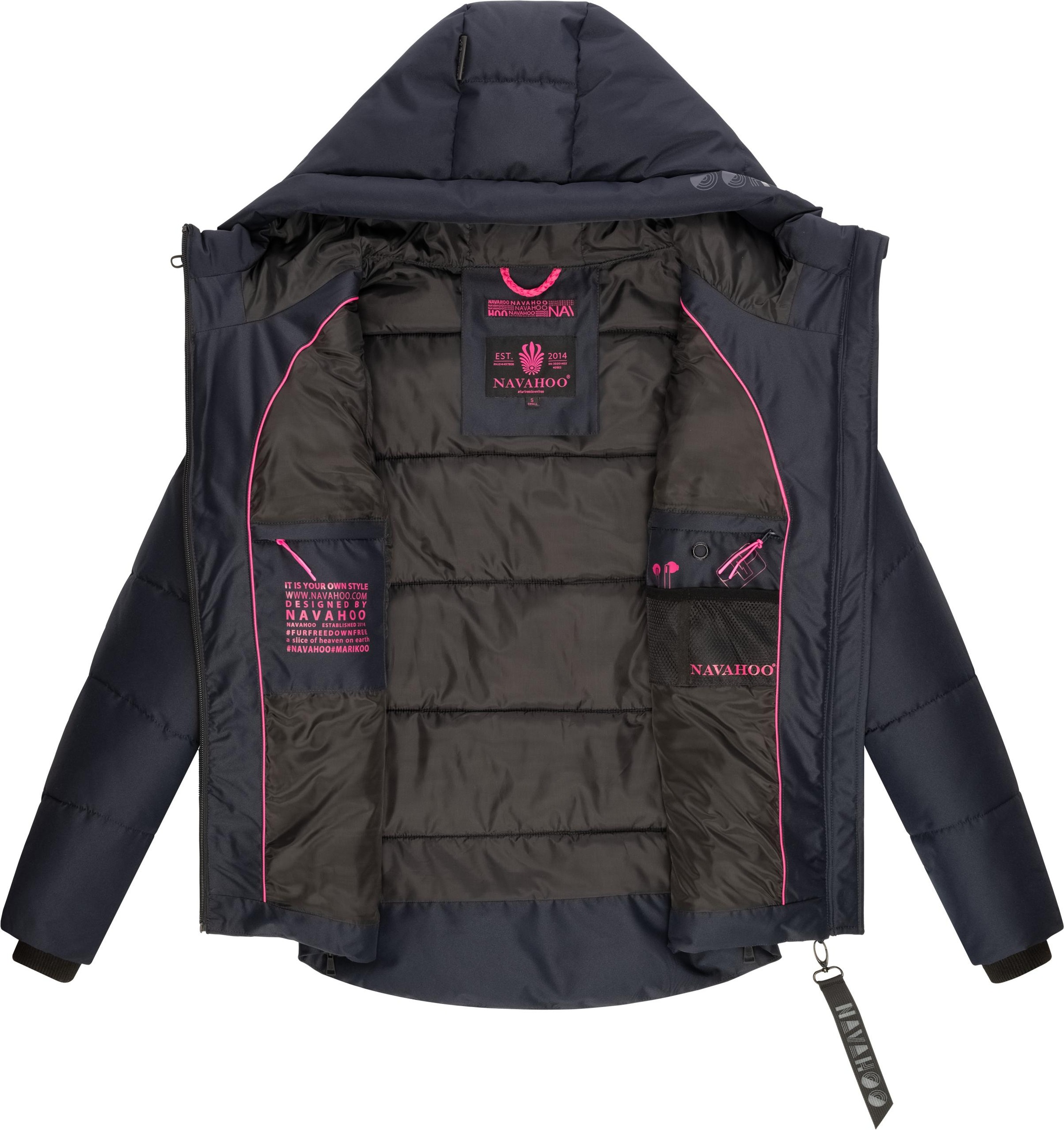 Navahoo Steppjacke »Krümelein«, mit Kapuze, stylische Damen Winterjacke mit dezenter Steppung