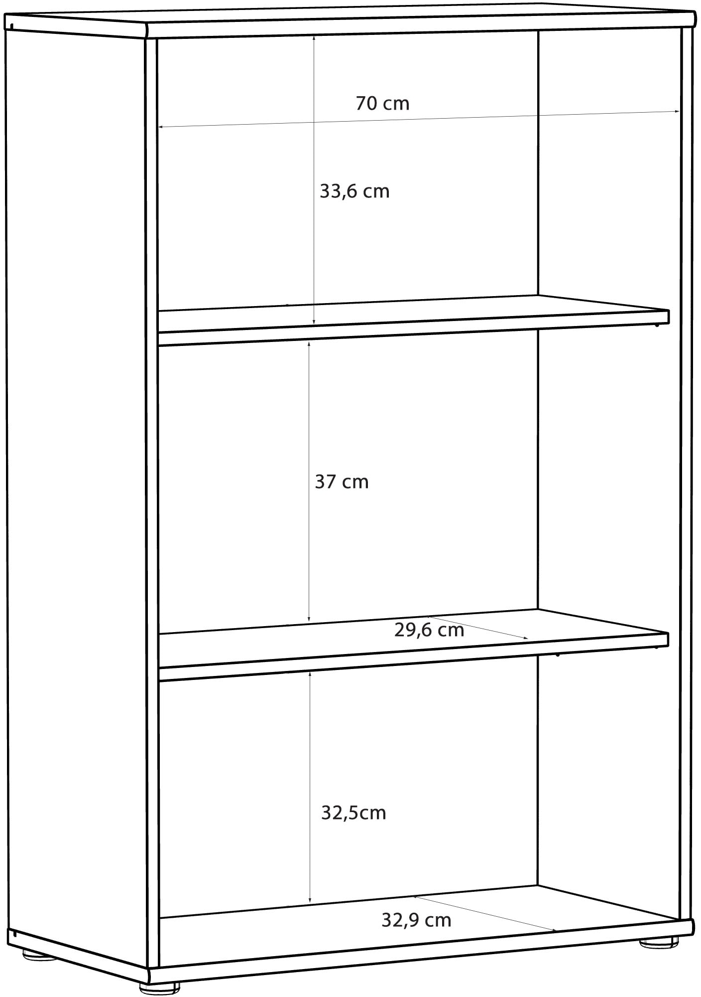 FORTE Regal »Tempra, Mehrzweckregal, Höhe 111,1cm, 2 Ablageböden« Breite 73,7 cm