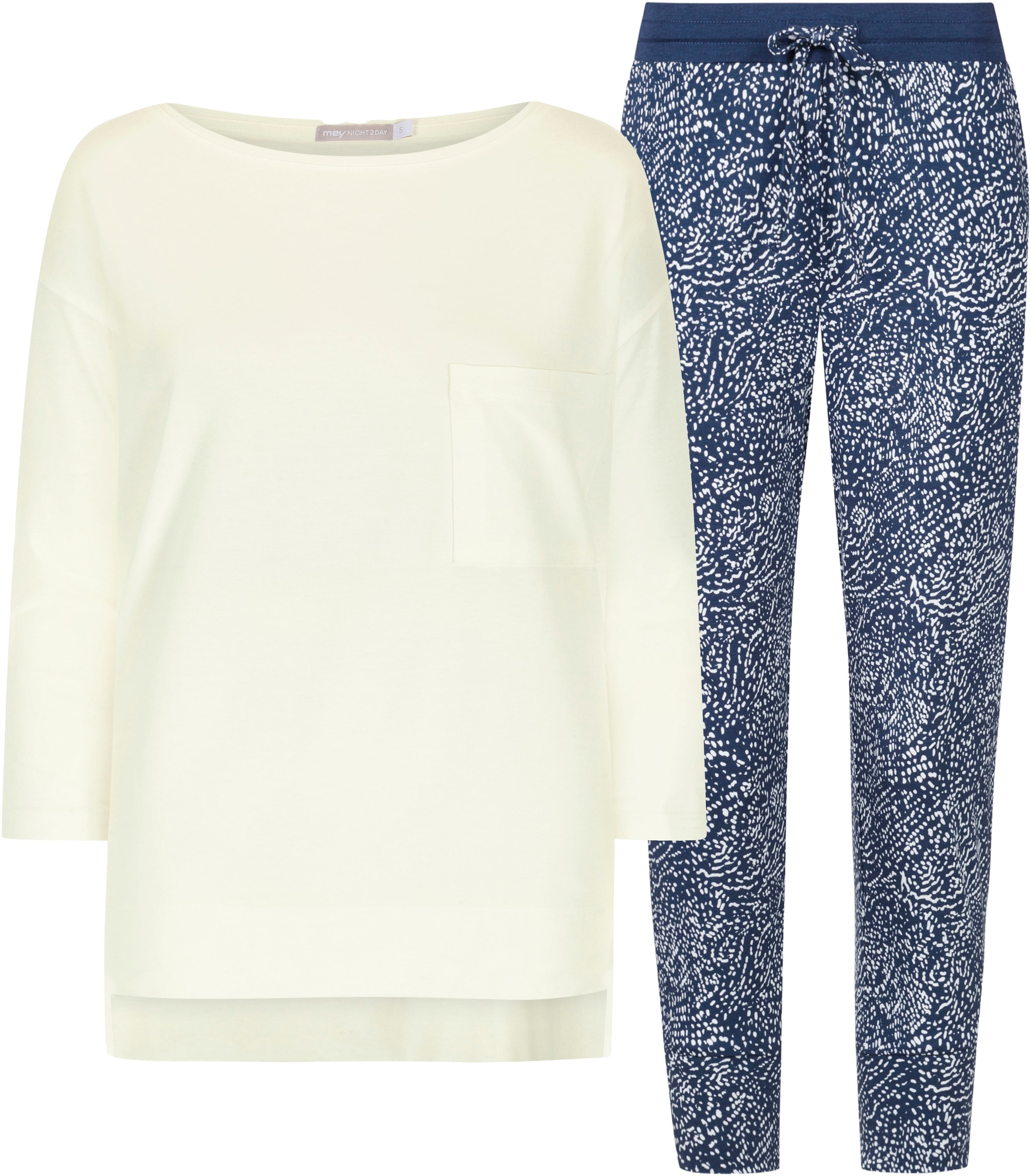 Mey Capri-Pyjama "Liah" Set, 2 Stk. tlg., mit gemusterter Hose und schlicht günstig online kaufen