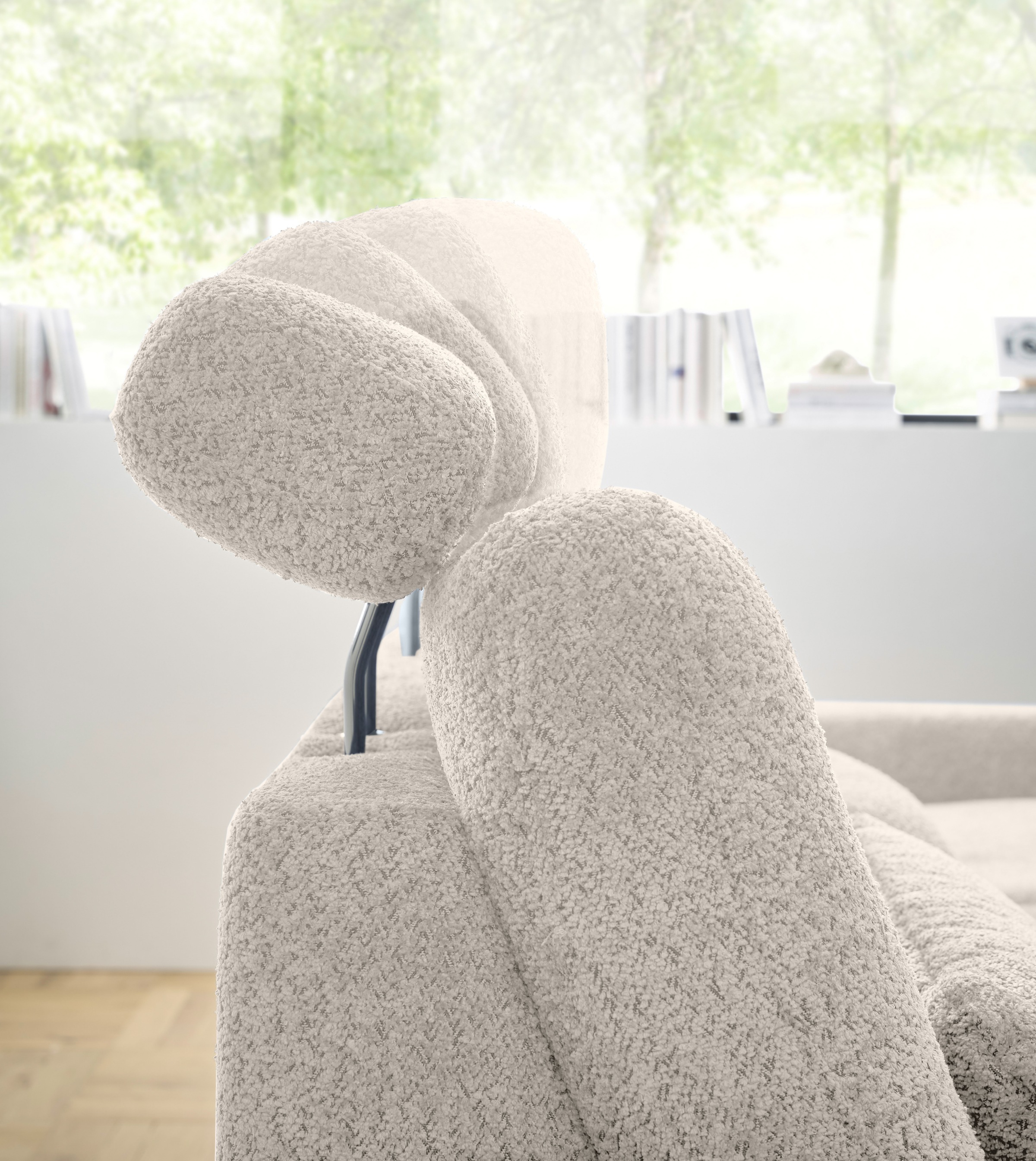 set one by Musterring Ecksofa »SO 3600, inkl motor. Sitztiefenverstellung, Kopfstützen, Nierenkissen«, Sitzhöhe 42 cm, Kaltschaum, Breite 293 x Tiefe 180 cm, Kama sand
