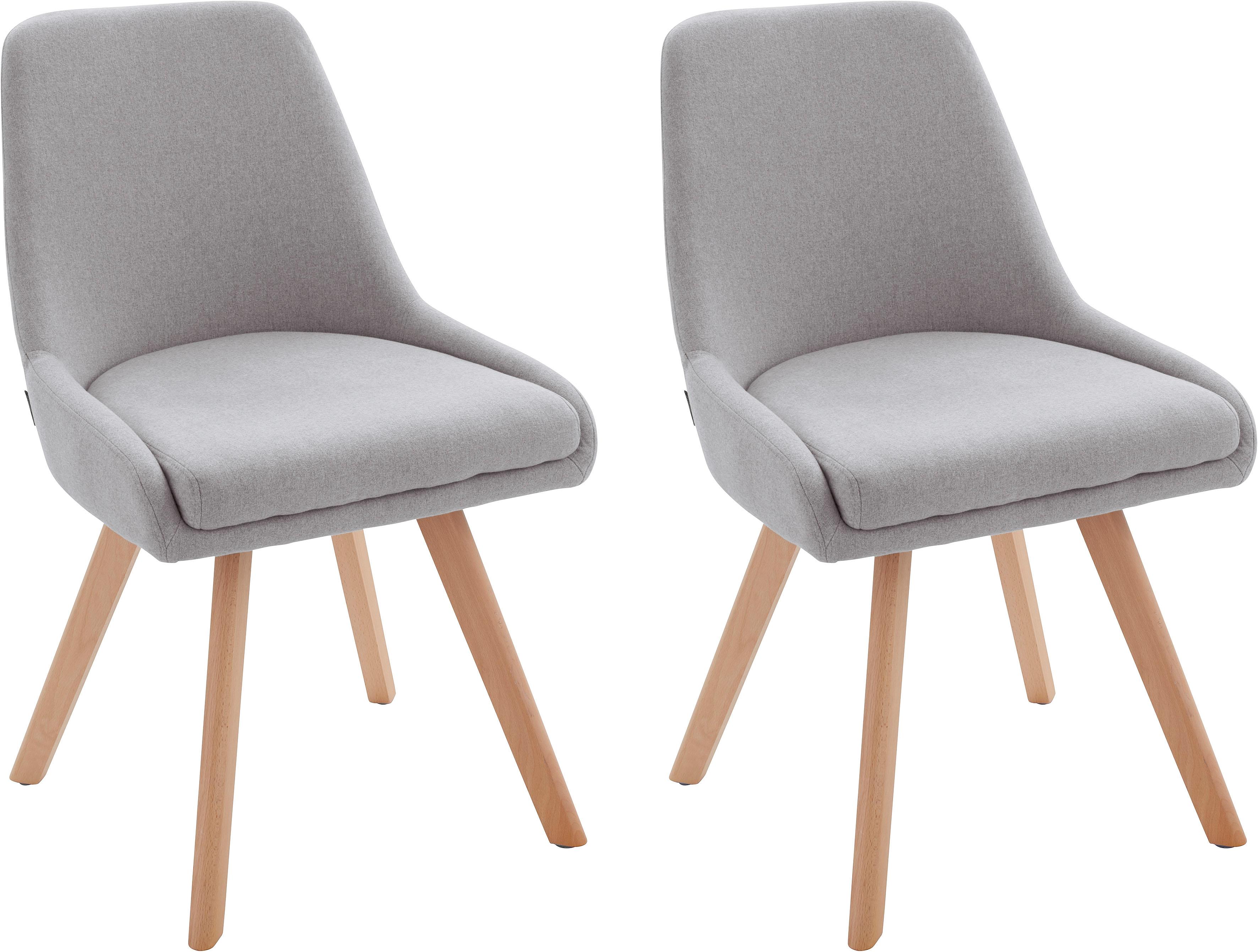 OTTO home Esszimmerstuhl "Dilla" (Set) 2 Stk.Webstoff Bezug, Massivholz Gestell, Sitzhöhe 48 cm