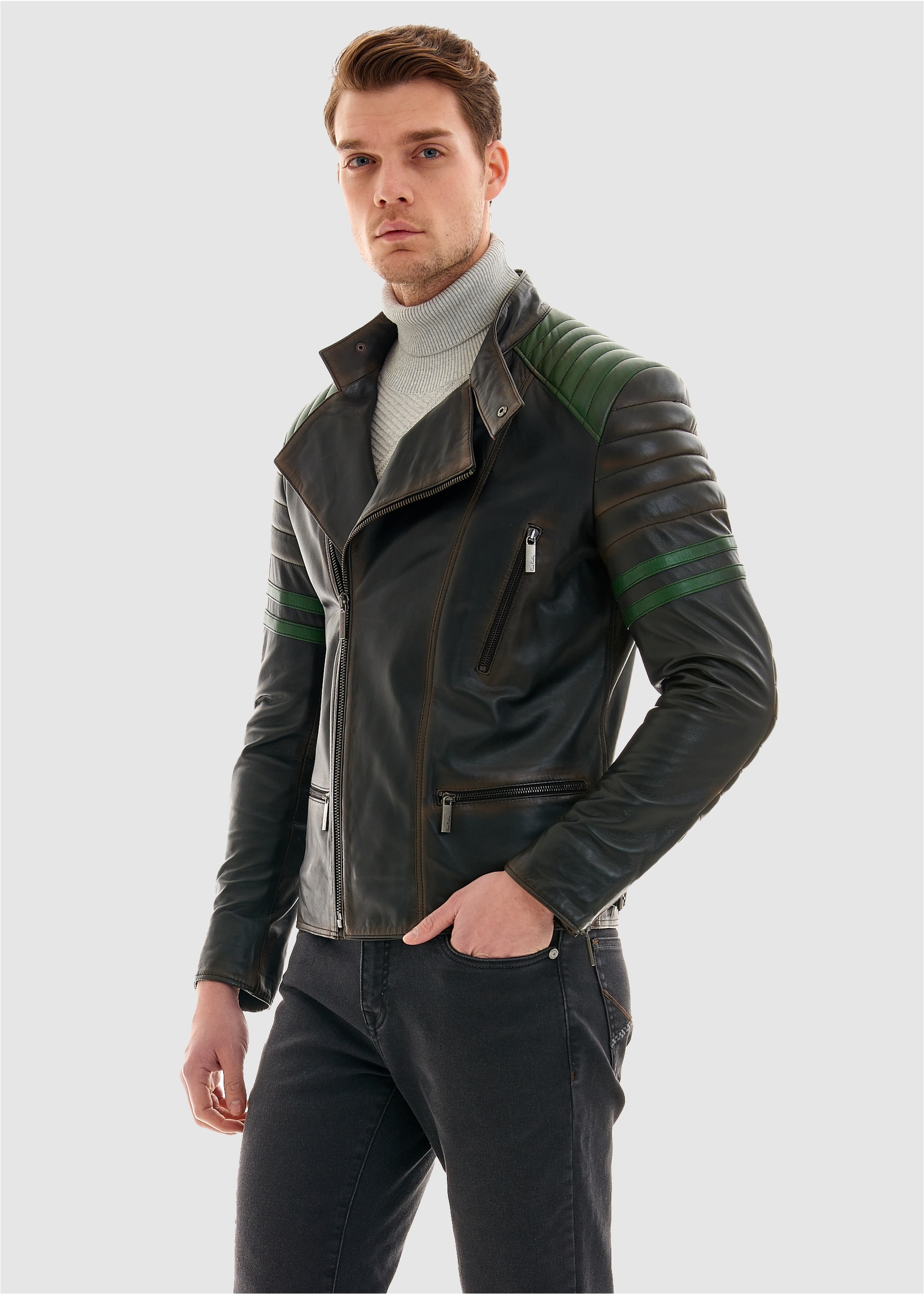 Pierre Cardin Lederjacke, in tollem Stepp-Design