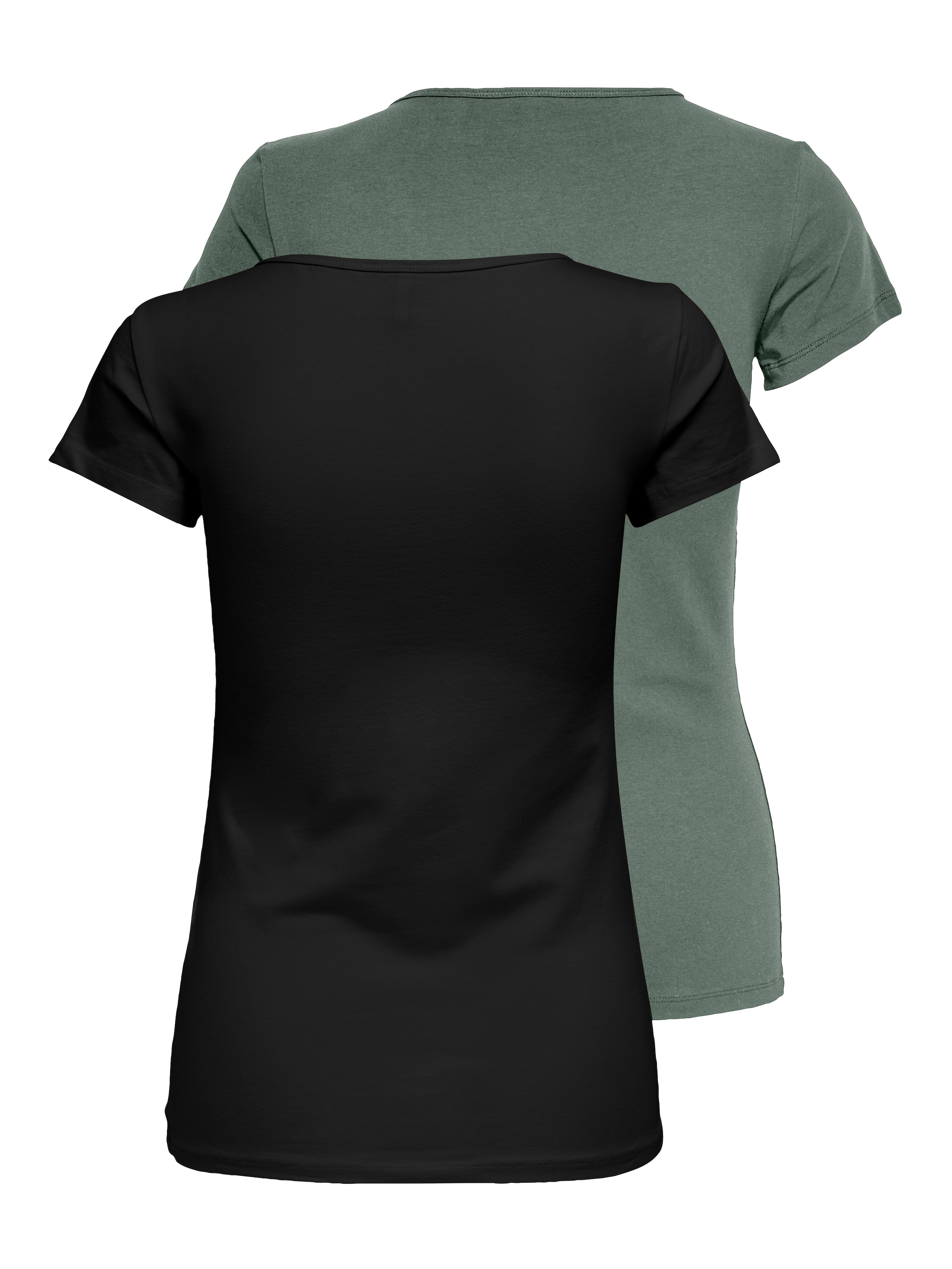 ONLY Rundhalsshirt »ONLLIVELOVE LIFE S/S O-NECK TOP«, (Packung, 2 tlg.)