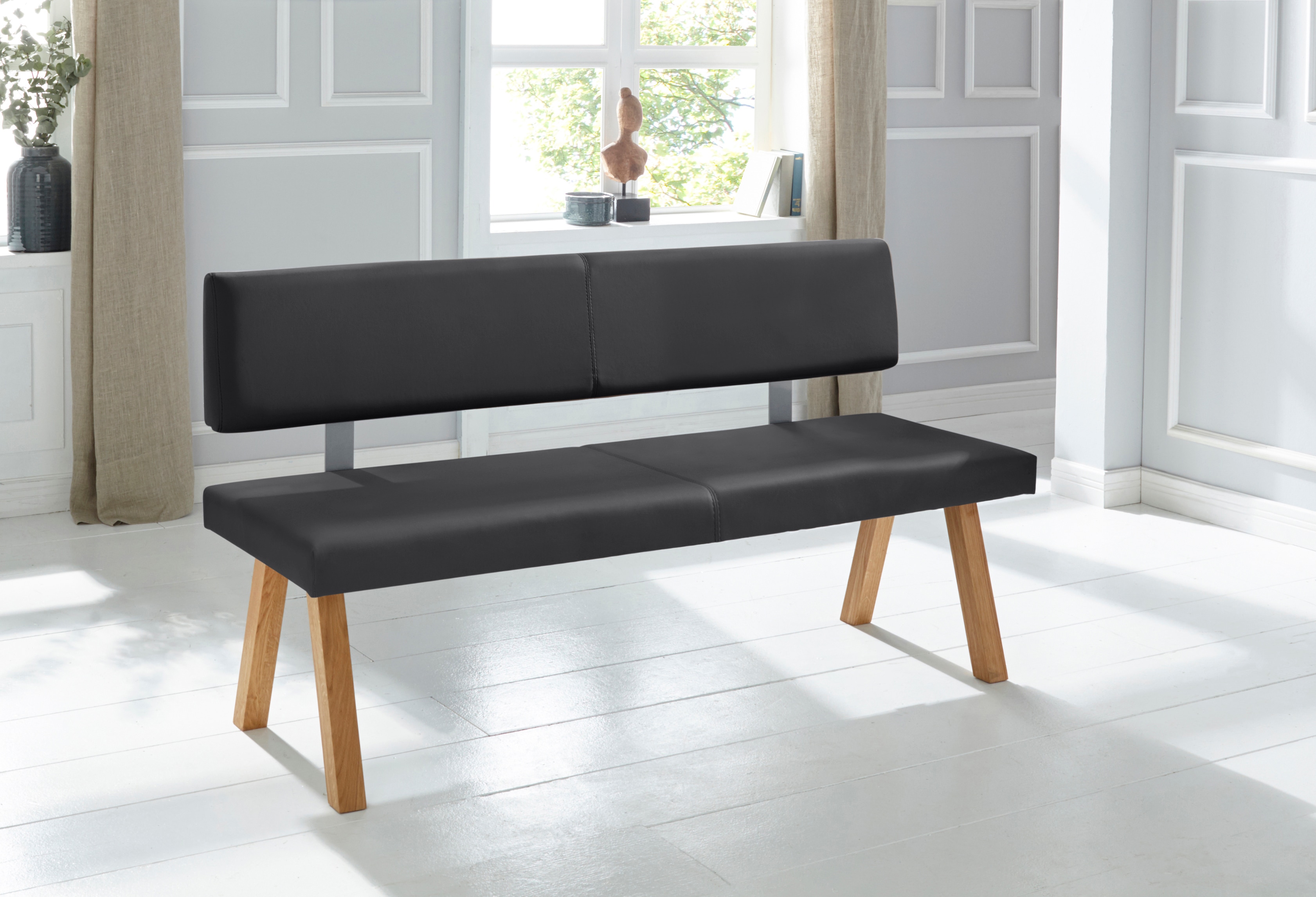 OTTO home Bank "Mobilar Rio" mit Rückenlehne und aus Massivholz