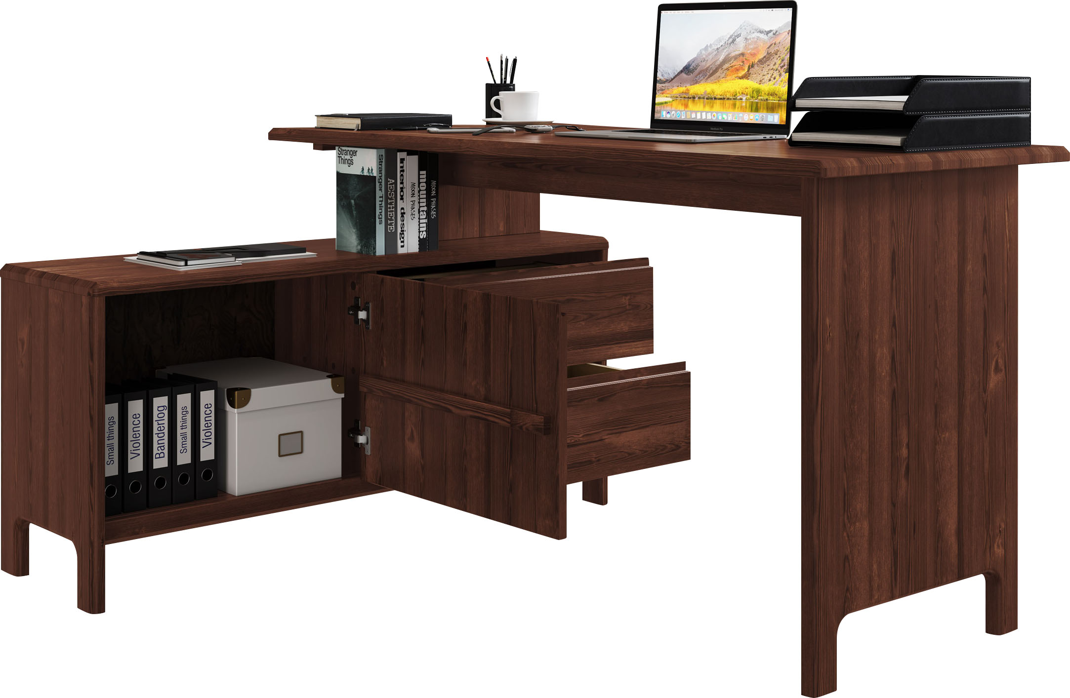 OTTO home Schreibtisch "Luven, aus Massivholz" in 2 Breiten, variable Nutzung als Schreibtisch oder Eckschreibtisch