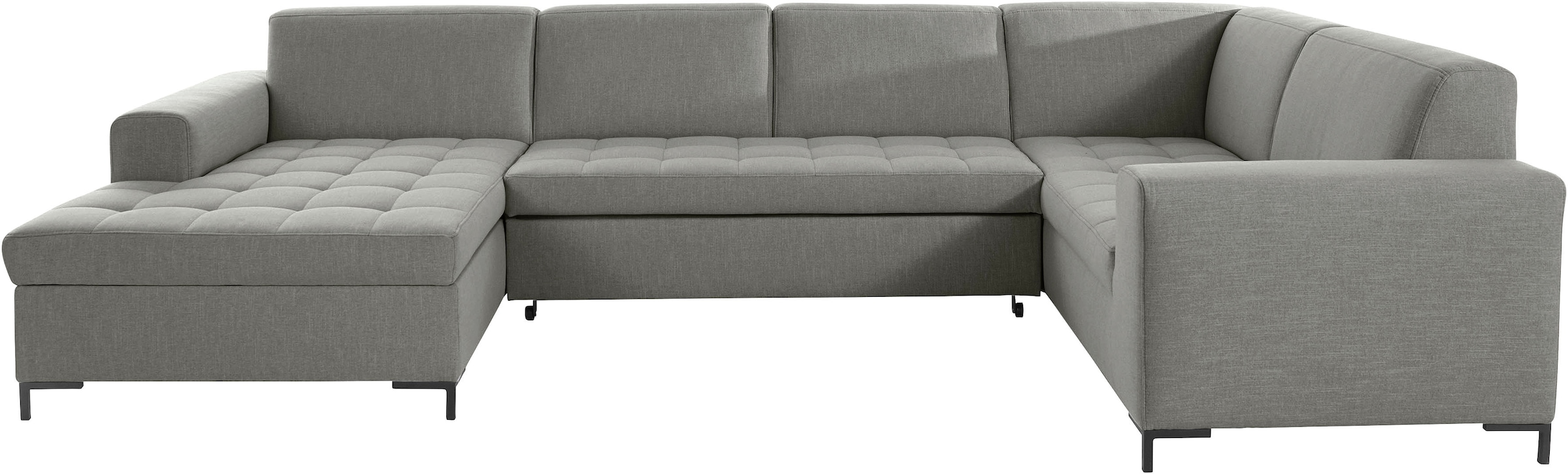 OTTO products Wohnlandschaft »Grazzo U-Form«, hochwertige Stoffe aus recyceltem Material, Steppung im Sitzbereich