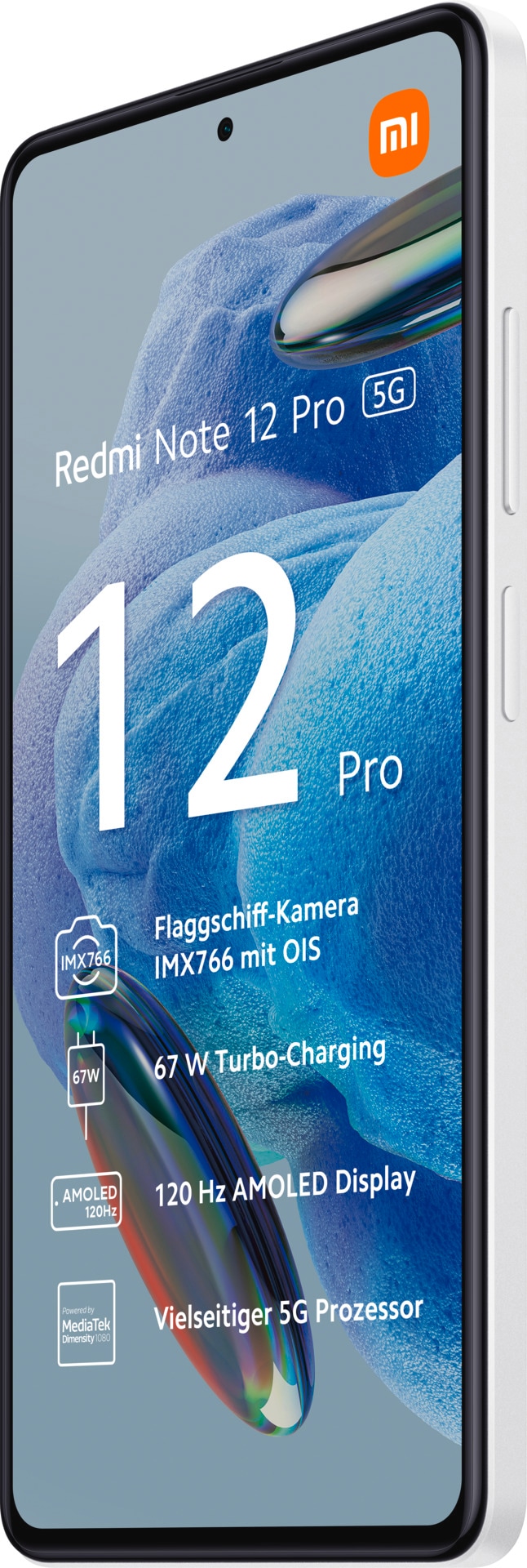 Xiaomi Smartphone »Redmi Note 12 Pro 5G 8GB+128GB«, Weiß, 16,94 cm/6,67 Zoll, 128 GB Speicherplatz, 50 MP Kamera