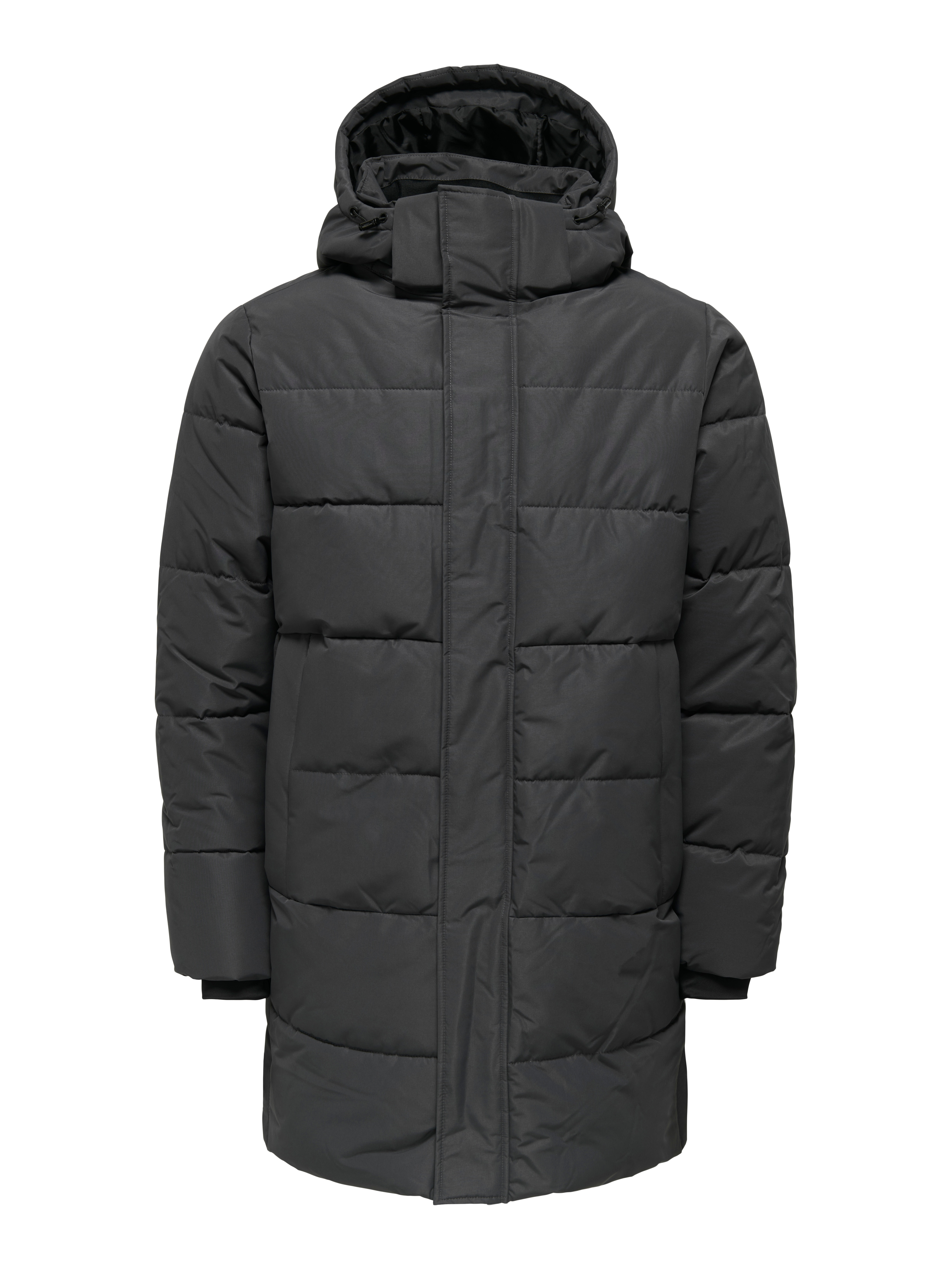 Thumbnail - ONLY & SONS Steppjacke "ONSCARL LIFE LONG QUILTED COAT NOOS OTW" mit Kapuze
