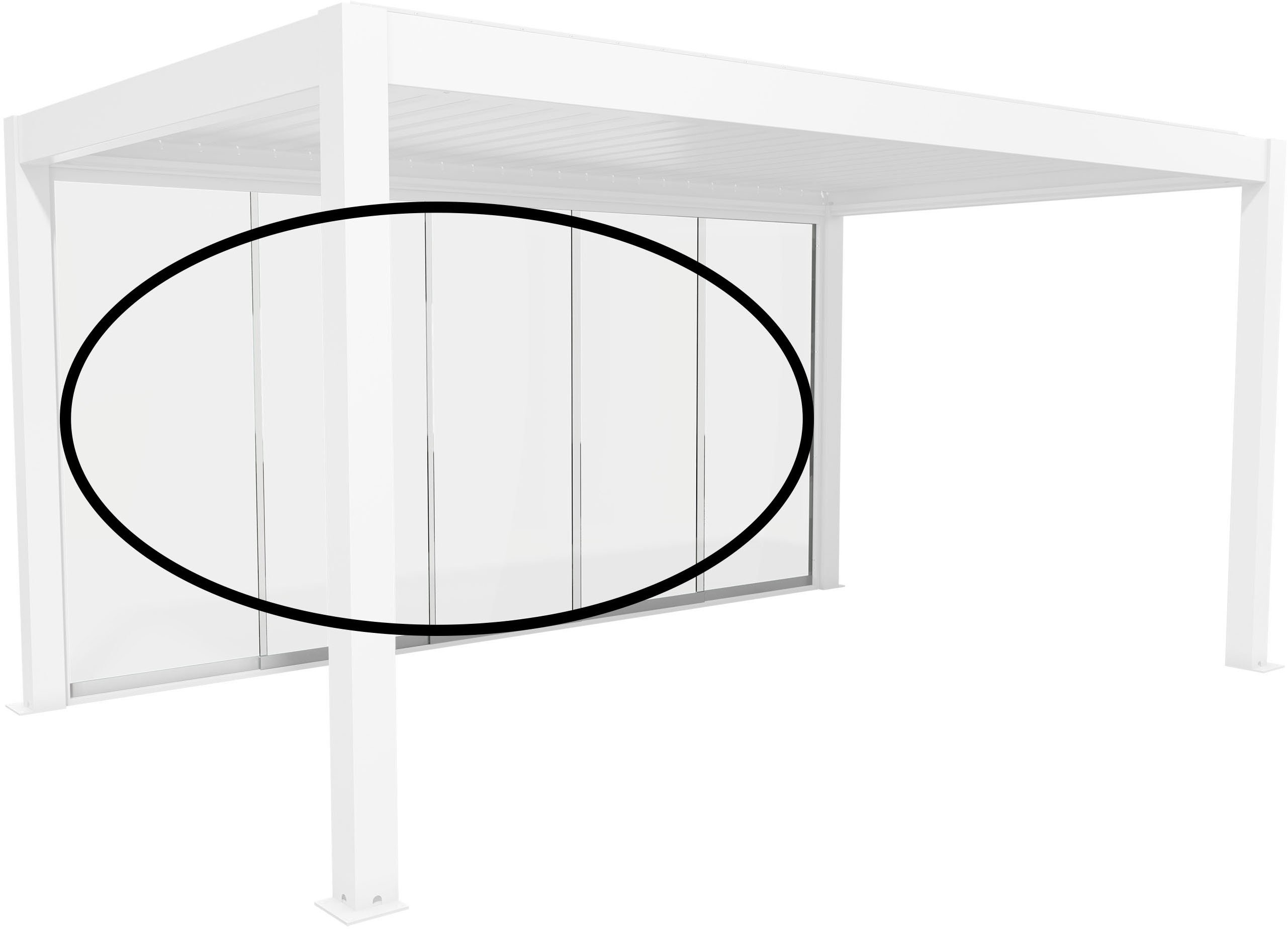 Biohort "Klarglas Gr. 5 m für Pergola, verschiedene Farben" 475,5x 234,9 cm, Glaselemente aus 10 mm ESG