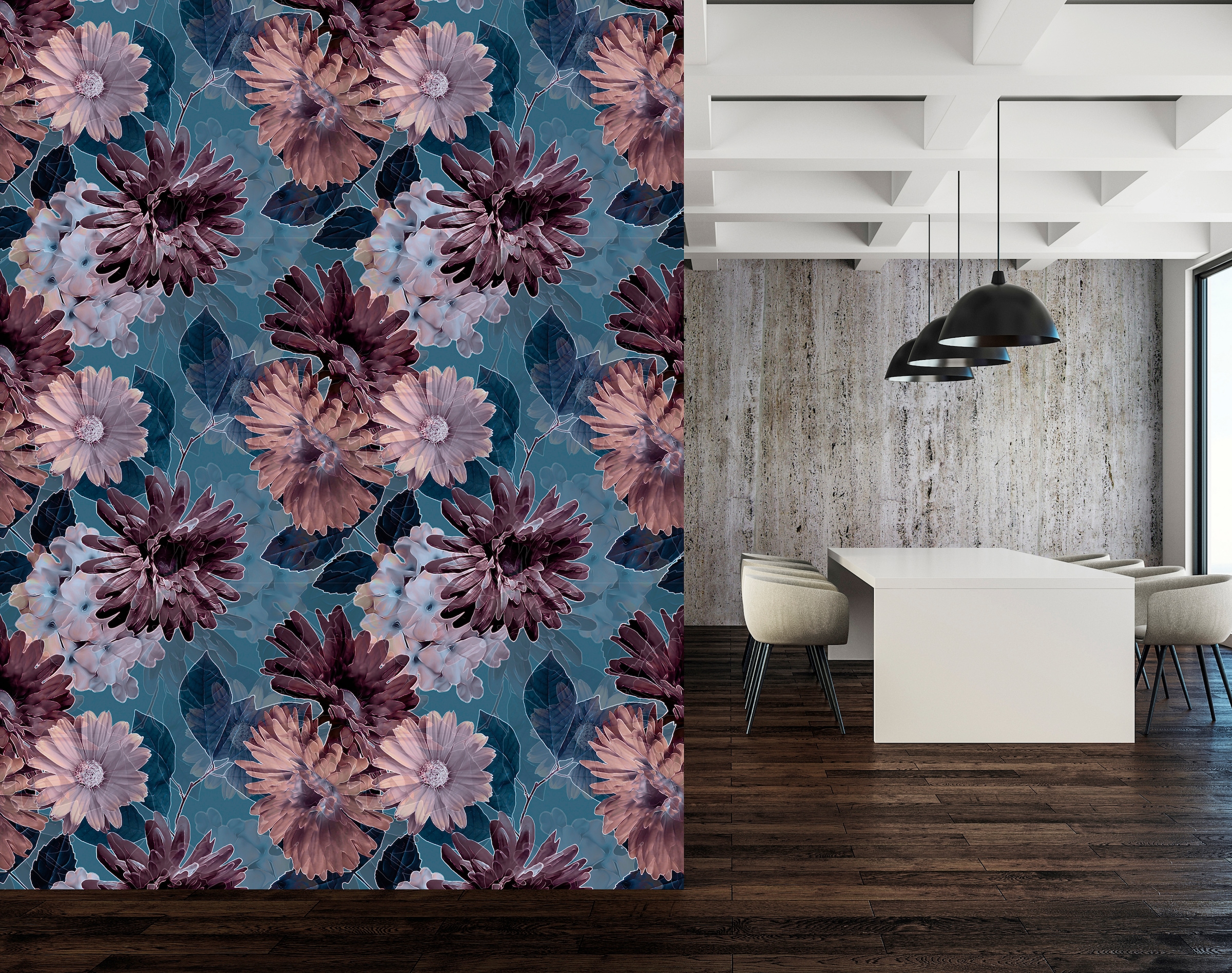 queence Vinyltapete »Celine« Motiv | bedruckt | botanisch | geblümt | gemustert | natürlich glatt 90x250cm, selbstklebend, kinderleichte Anbringung, , Sticker