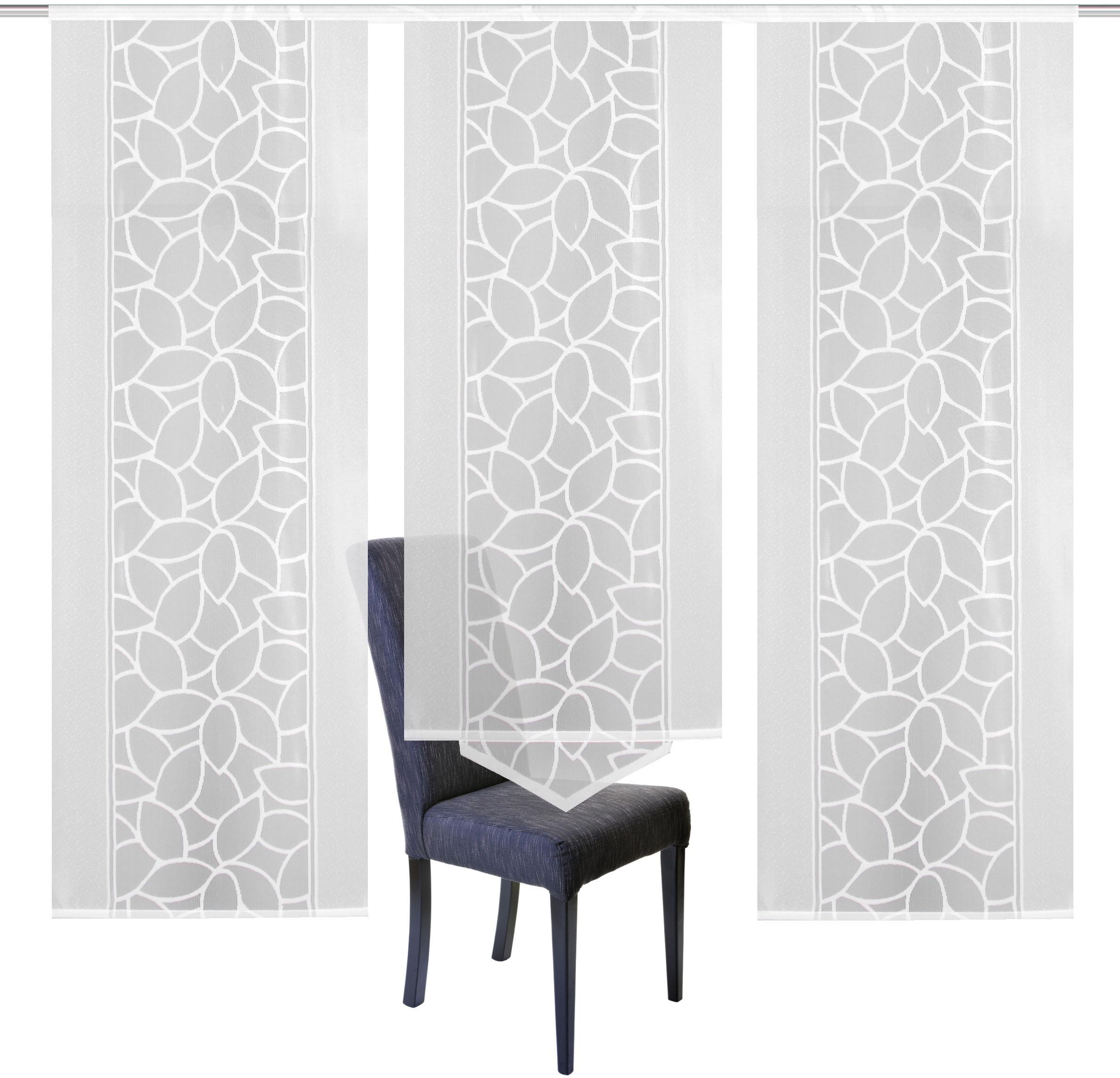HOME WOHNIDEEN Schiebegardine »JENNA«, (3 St.), Schiebevorhang Jacquard Set