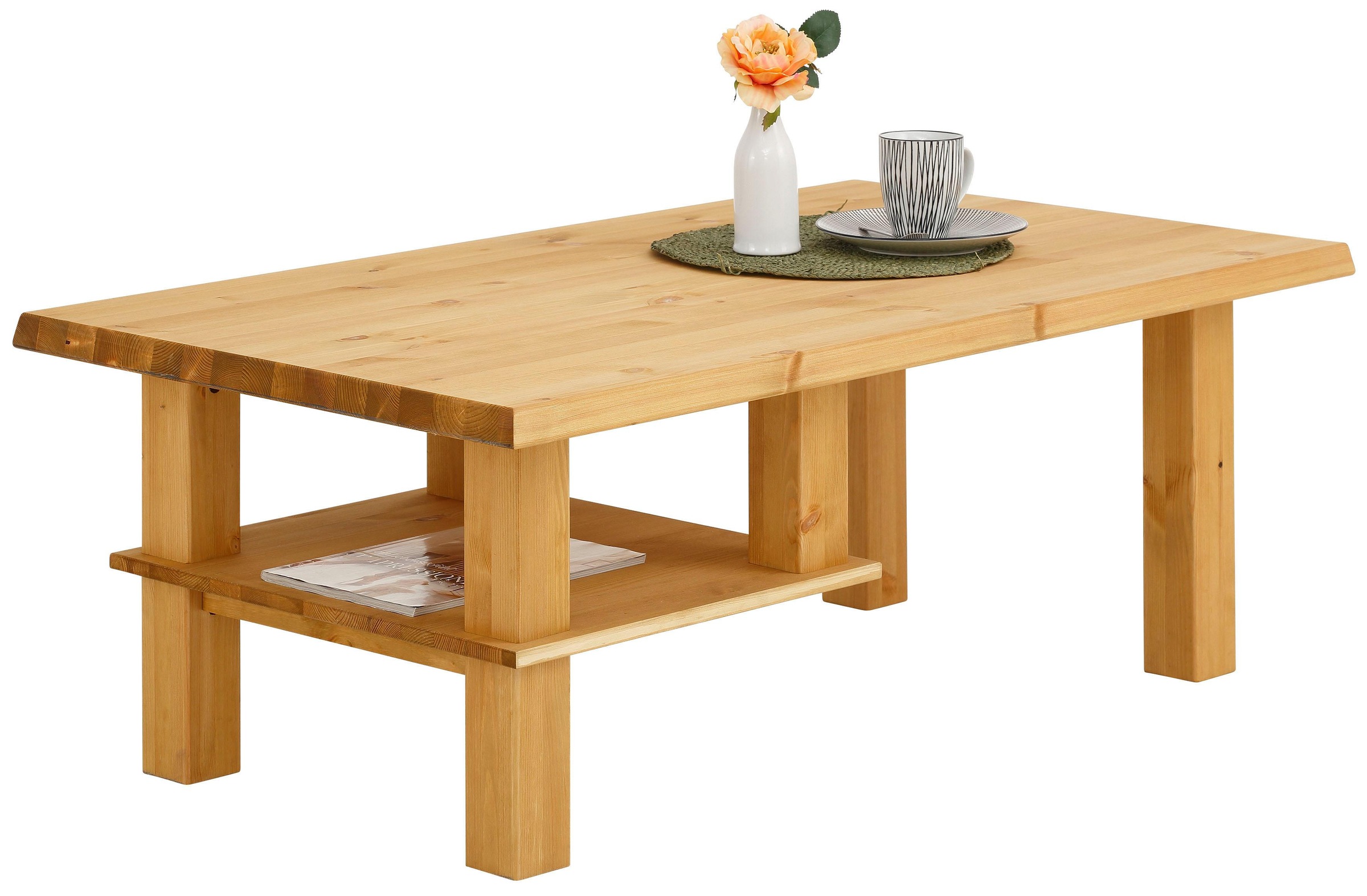 Home affaire Couchtisch »Ixo«, mit 1 Ablageboden, Breite 120 cm, aus masiver Kiefer, FSC®