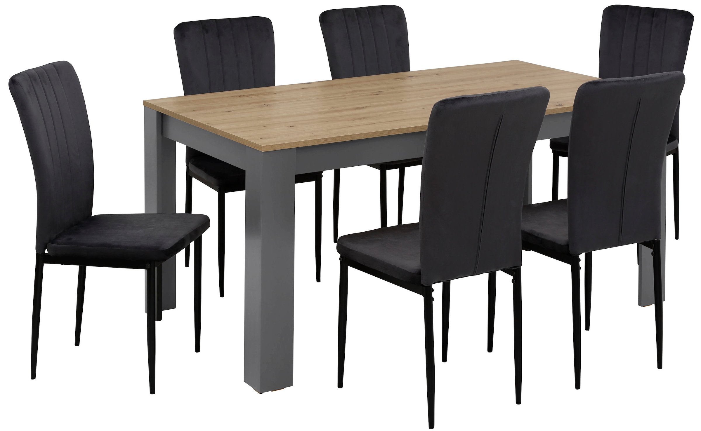 Home affaire Essgruppe »Bergamo Tisch Stühle Speisezimmer Bestseller«, (Set, 7 tlg.), moderne 7-tlg Tischgruppe, Unser Bestpreis