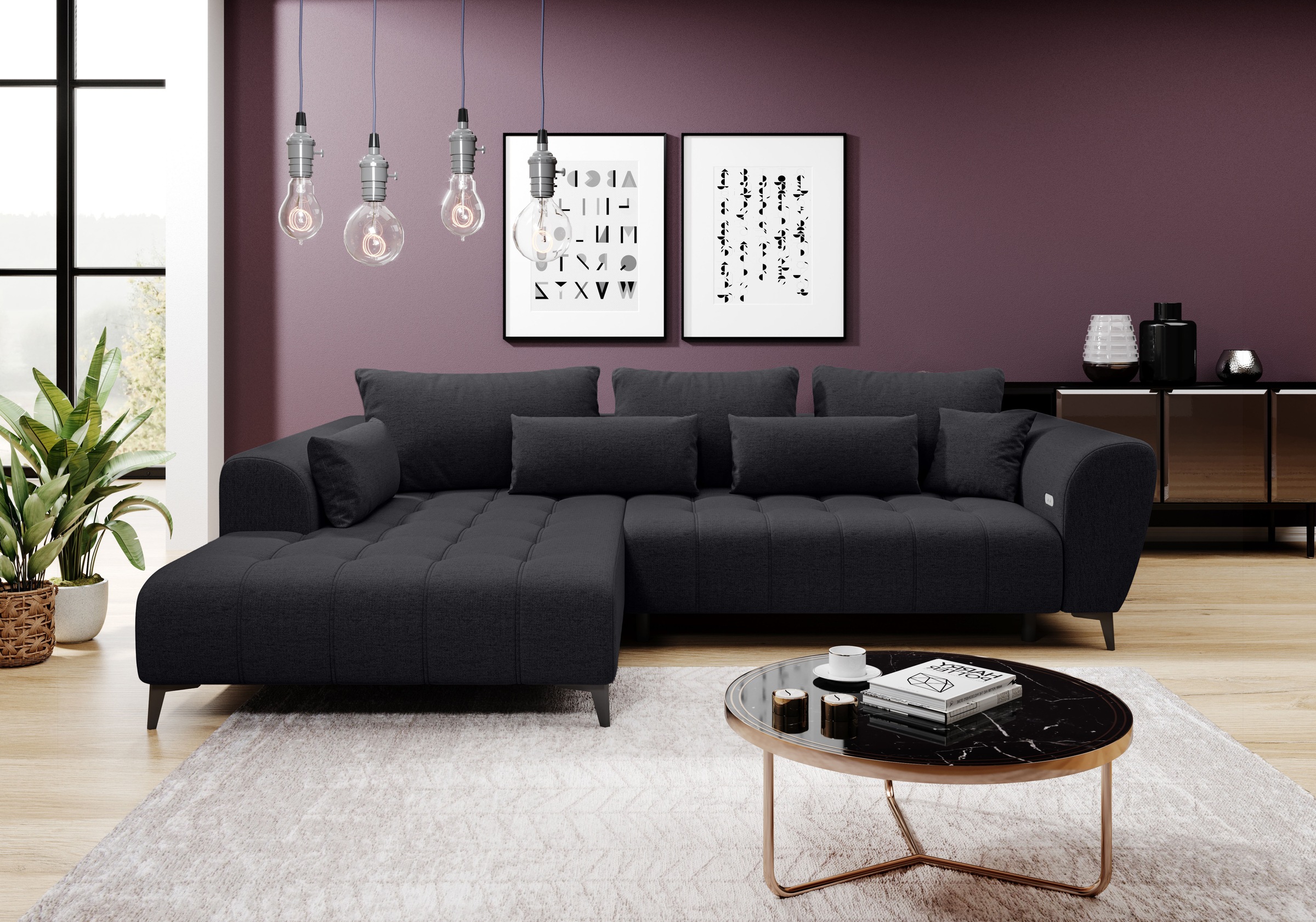 WERK2 Ecksofa "Memo Garay" Luxus in Übergröße: XXL-Liegefläche, Komfort-Ott günstig online kaufen
