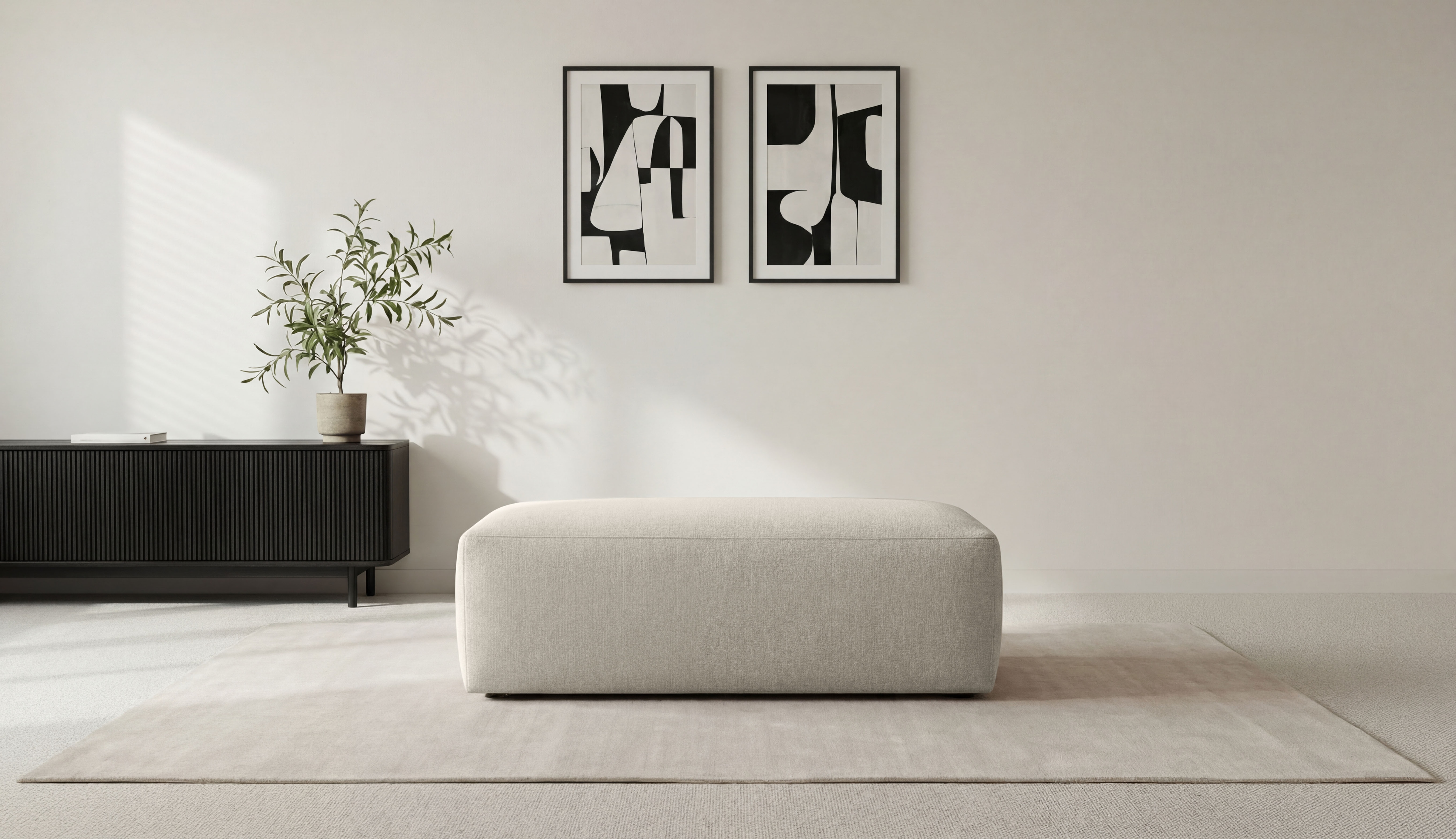 INOSIGN Polsterhocker "Koa" Wellenunterfederung, weicher Lounge-Sitzkomfort