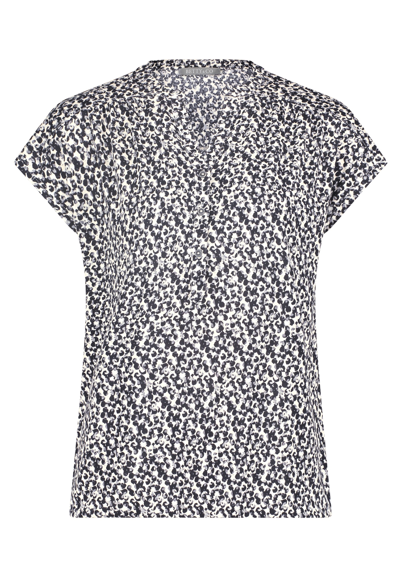 Betty&Co Kurzarmshirt "Betty & Co Blusenshirt mit Knopfleiste", Druck günstig online kaufen