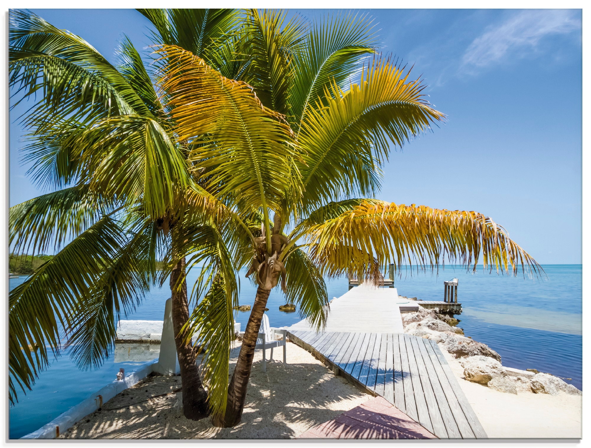 Artland Glasbild »Florida Keys Himmlischer Blick«, Strand, (1 St.), in verschiedenen Größen