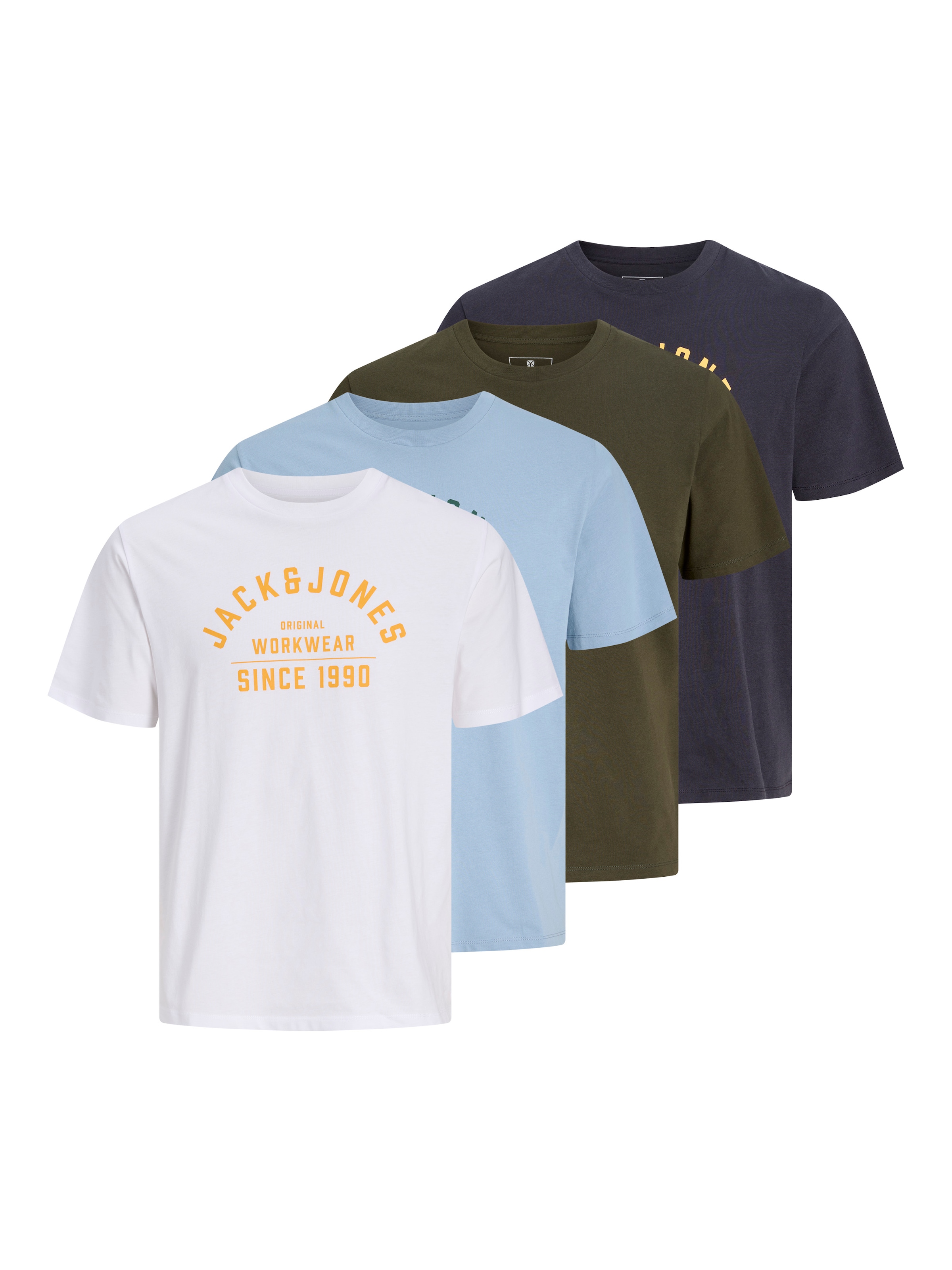 Jack & Jones T-Shirt »JPRBLUTHOR SS TEE FST 4PK MP« Packung, 4 aus Baumwolle, gerader Schnitt