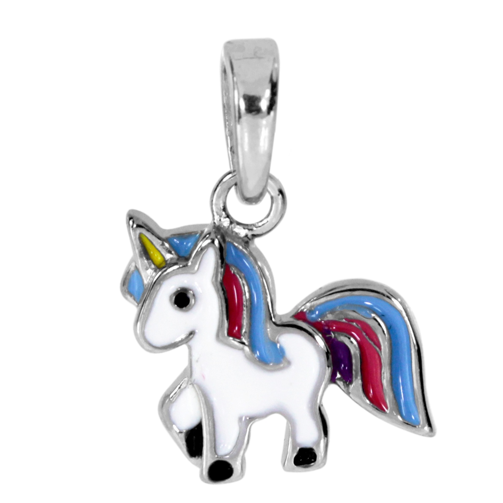 OSTSEE-SCHMUCK Damen Kettenanhänger "Ostsee-Schmuck Anhänger Einhorn Anhänger Einhorn", 17 x 13mm, Silber 925 (Sterlingsilber), 1 g, weiß, Silber 925