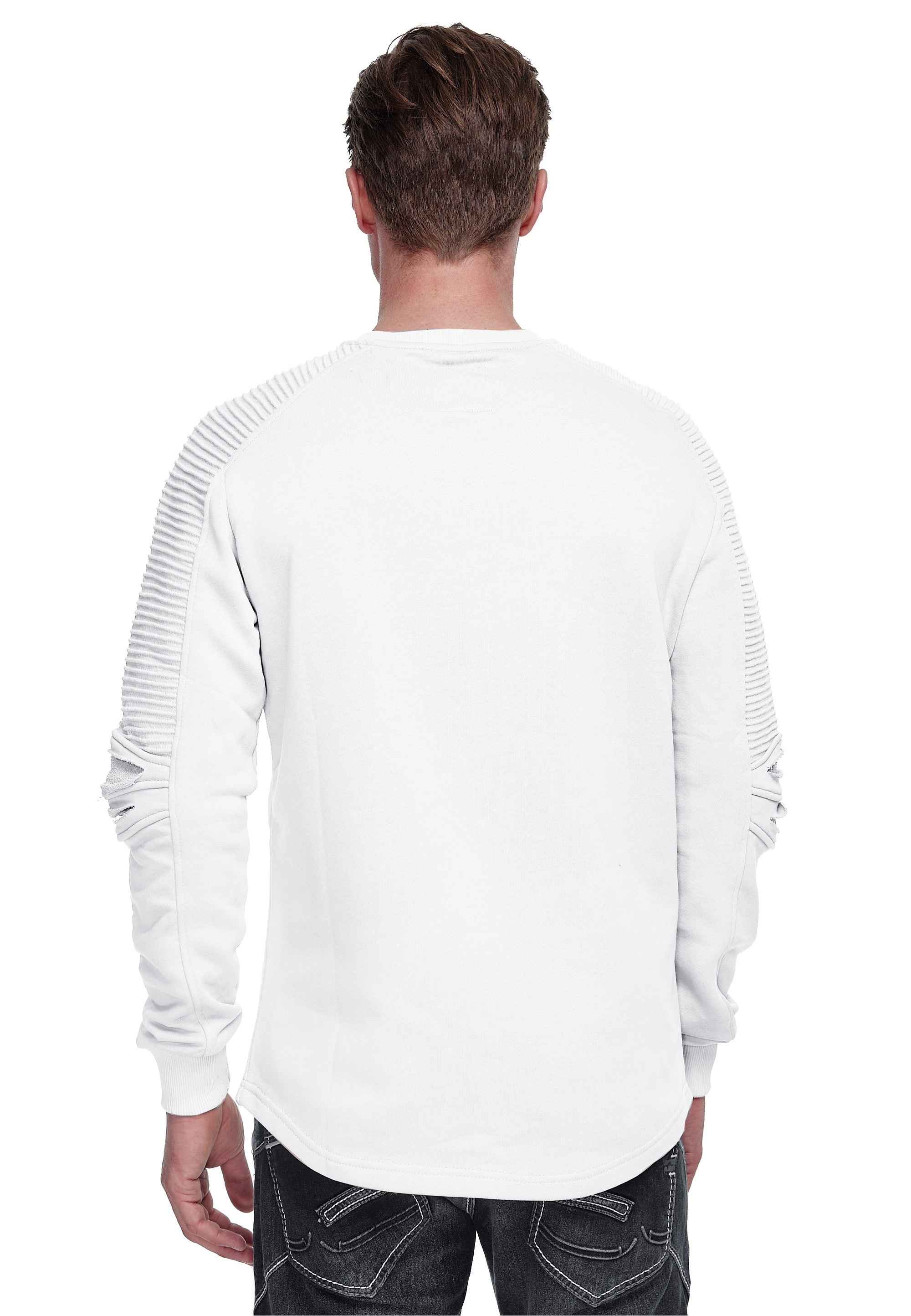 Rusty Neal Sweatshirt, mit geripptem Ärmeldesign