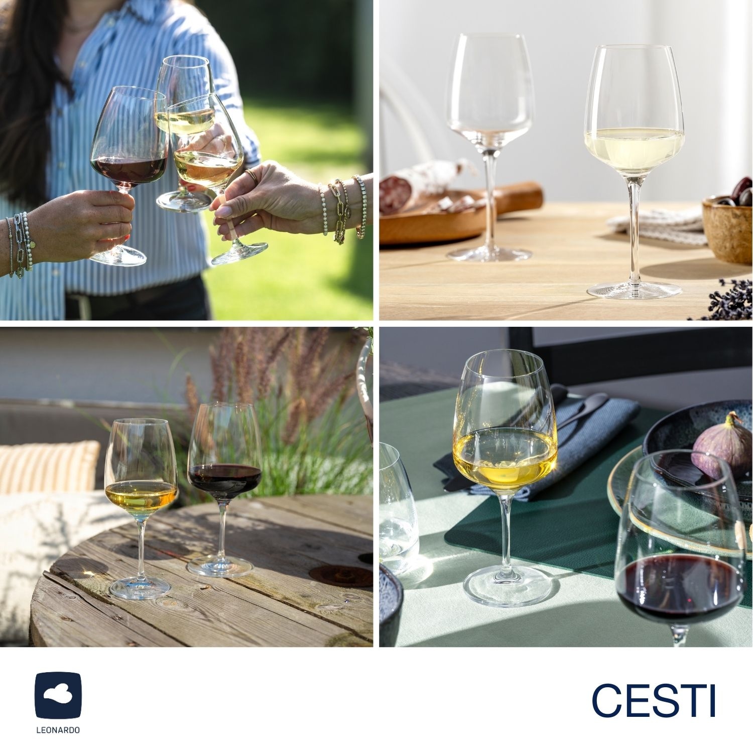 LEONARDO Weißweinglas »Rieslinggläser CESTI + Poliertuch«, (Set, 7 tlg.), 6 Riesling-Gläser mit Poliertuch