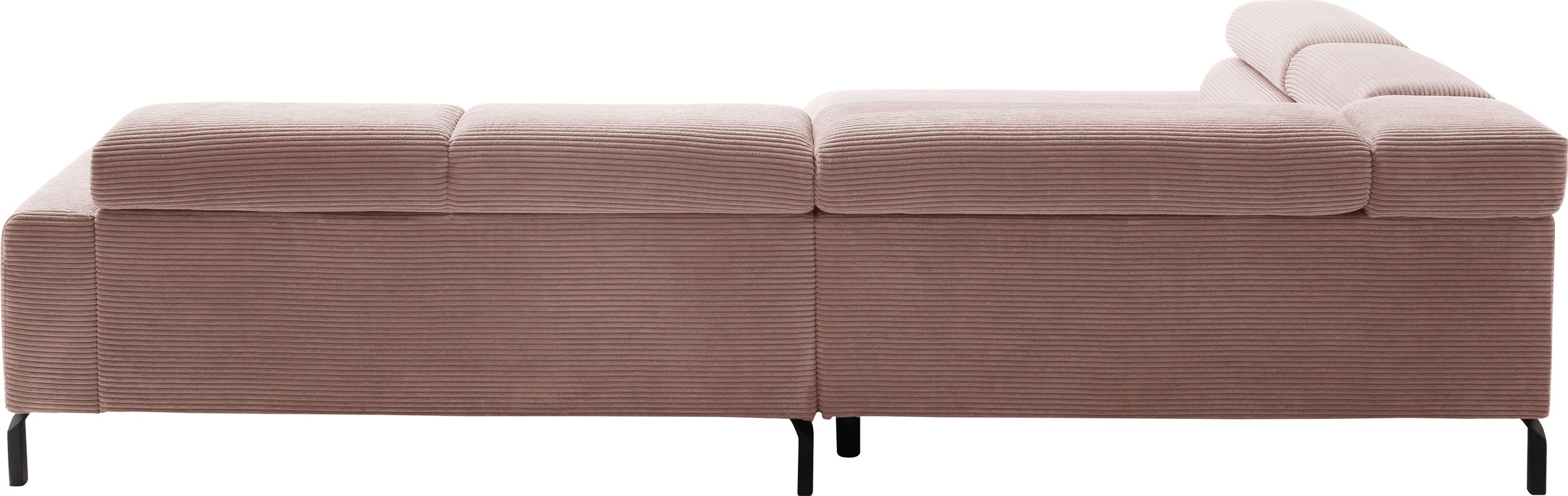 Places of Style Ecksofa »Antonelli, L-Form, inkl. Kopfteilverstellung, Breite 312 cm«, mit elektrischer Sitztiefenverstellung, in Cord, rosé