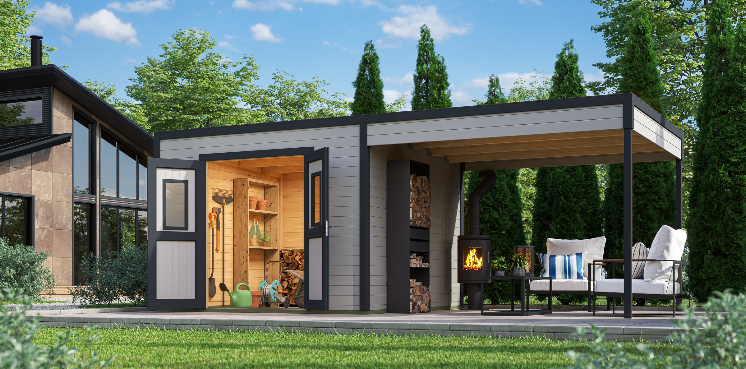 Nordic Holz Gartenhaus-Anbaudach "FELIX FYNN 3 ANBAU", Flachdach günstig online kaufen