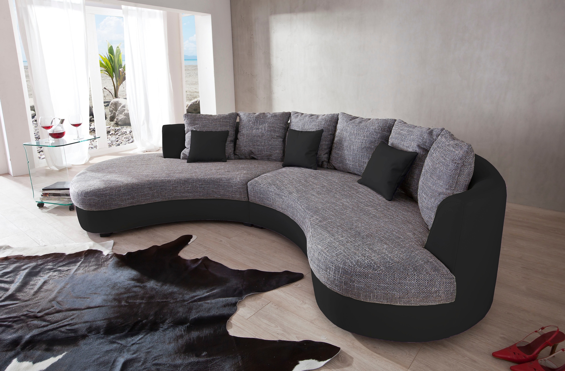 Home affaire Ecksofa "Lazio modern und bequem, schmale Armlehnen, tolle Detailverarbeitung" ergonomische Form