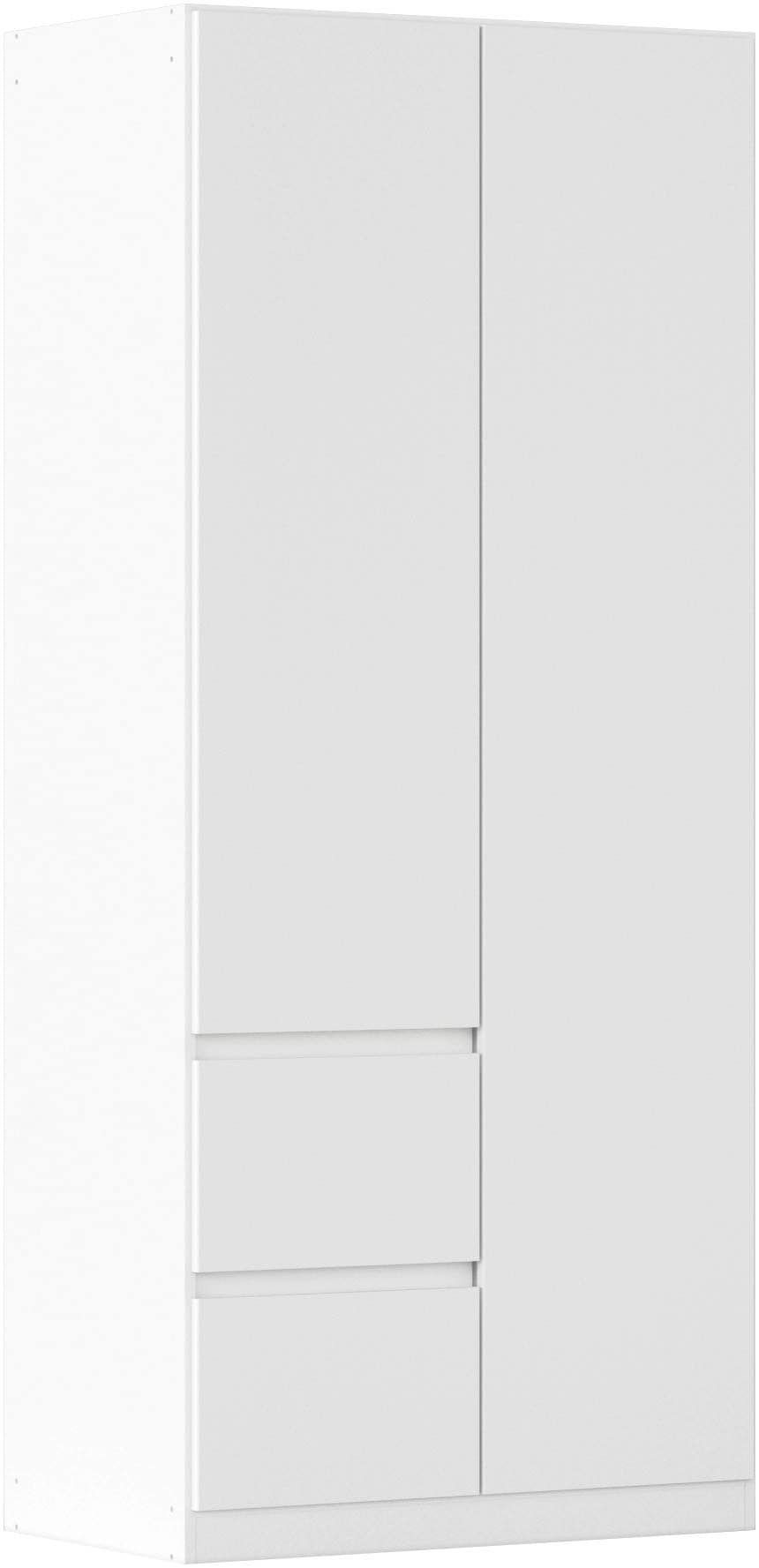 rauch Drehtürenschrank "Mehrzweckschrank Aktenschrank Mietswohnung Garderobe MAINZ 91cm breit" 3 verschiedene Ausstattungen BASIC/CLASSIC/PREMIUM (inkl. SOFT-CLOSE), grifflose Front, Türen mit Push-to-Open Funktion MADE IN GERMANY