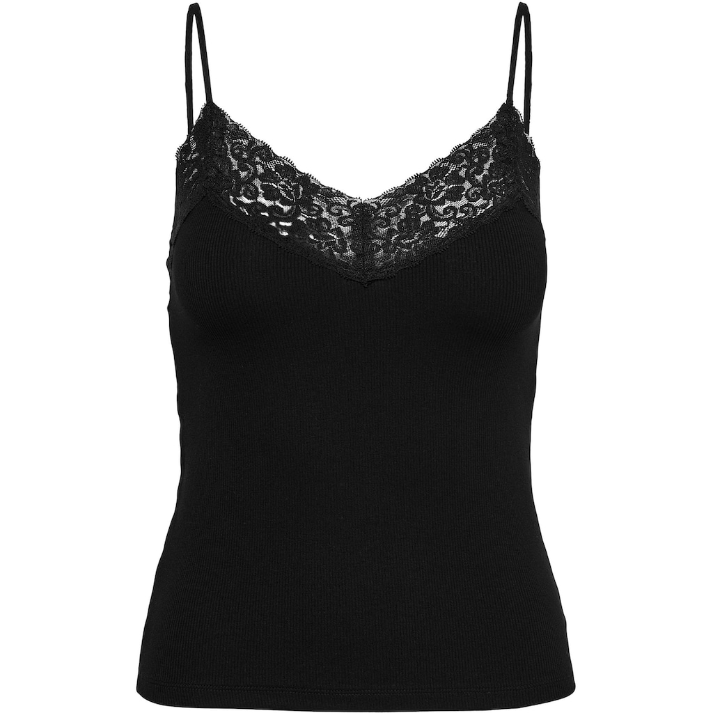 ONLY Spaghettitop »ONLTILDE RIB LACE SINGLET«, mit Spitze