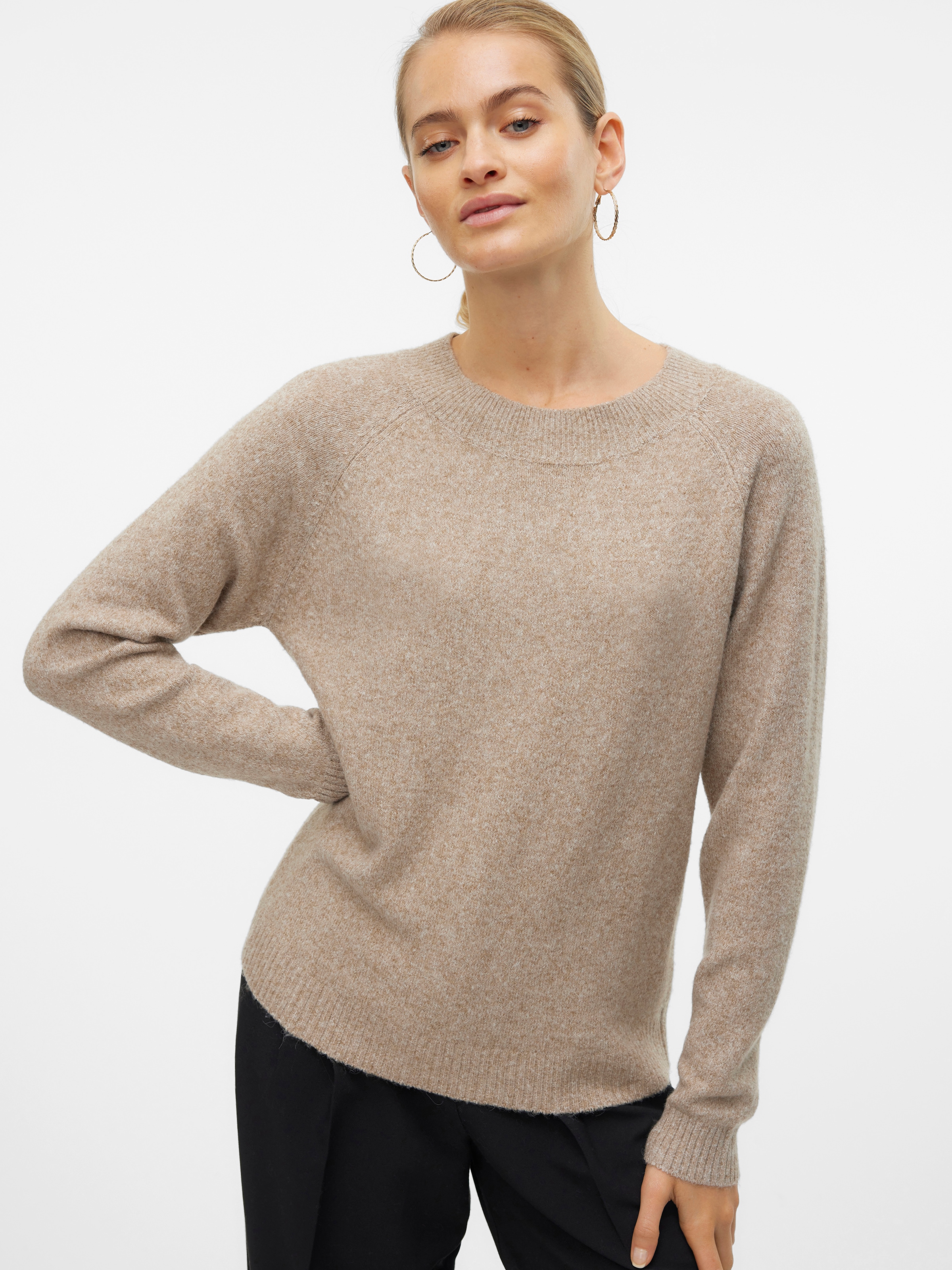 Vero Moda Rundhalspullover »VMDOFFY« in melierter Optik