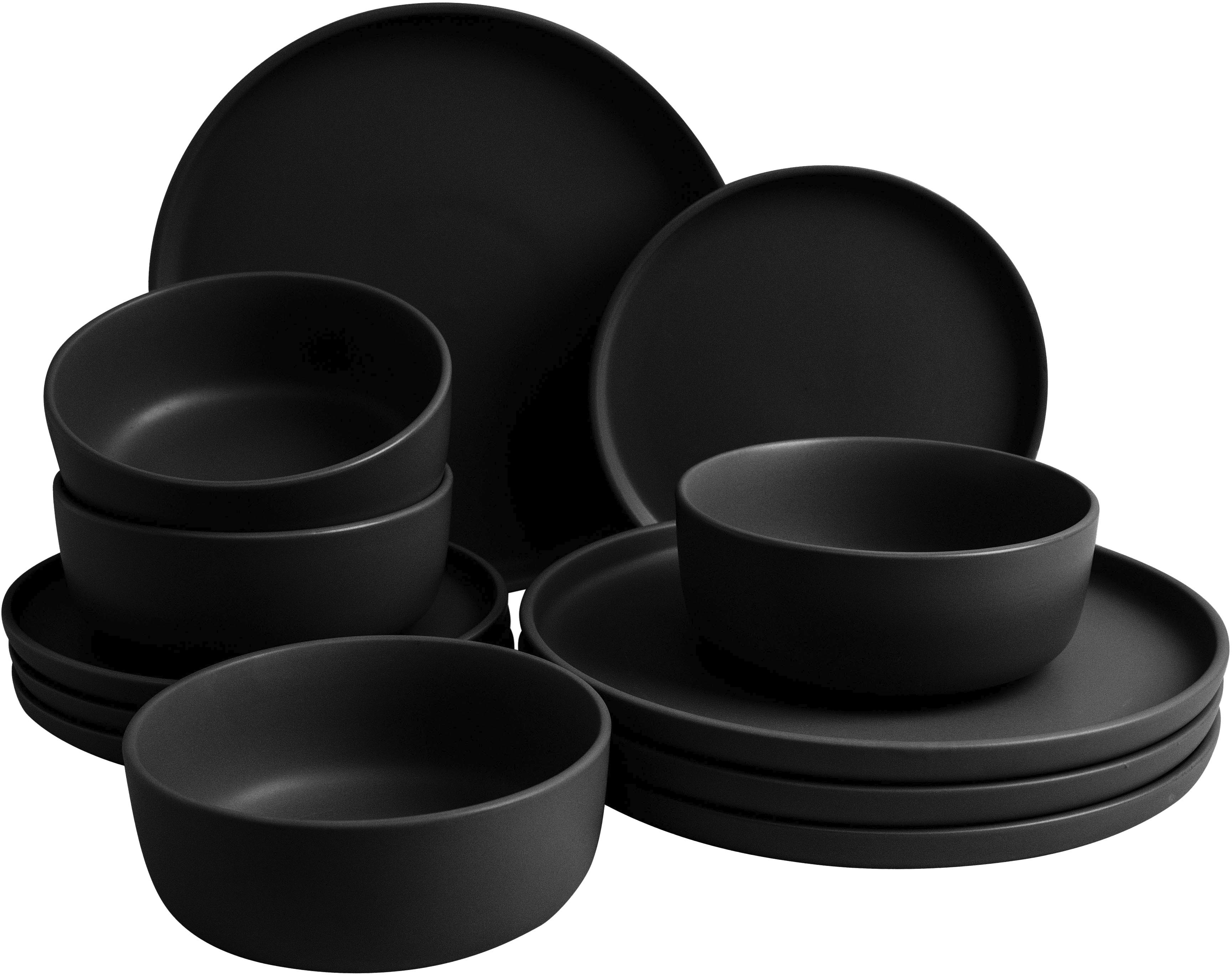 LeGer Home by Lena Gercke "Geschirr-Set, Service Belli" Teller Set, runde Form, Scandi Style, 12 Teile, für 4 Personen