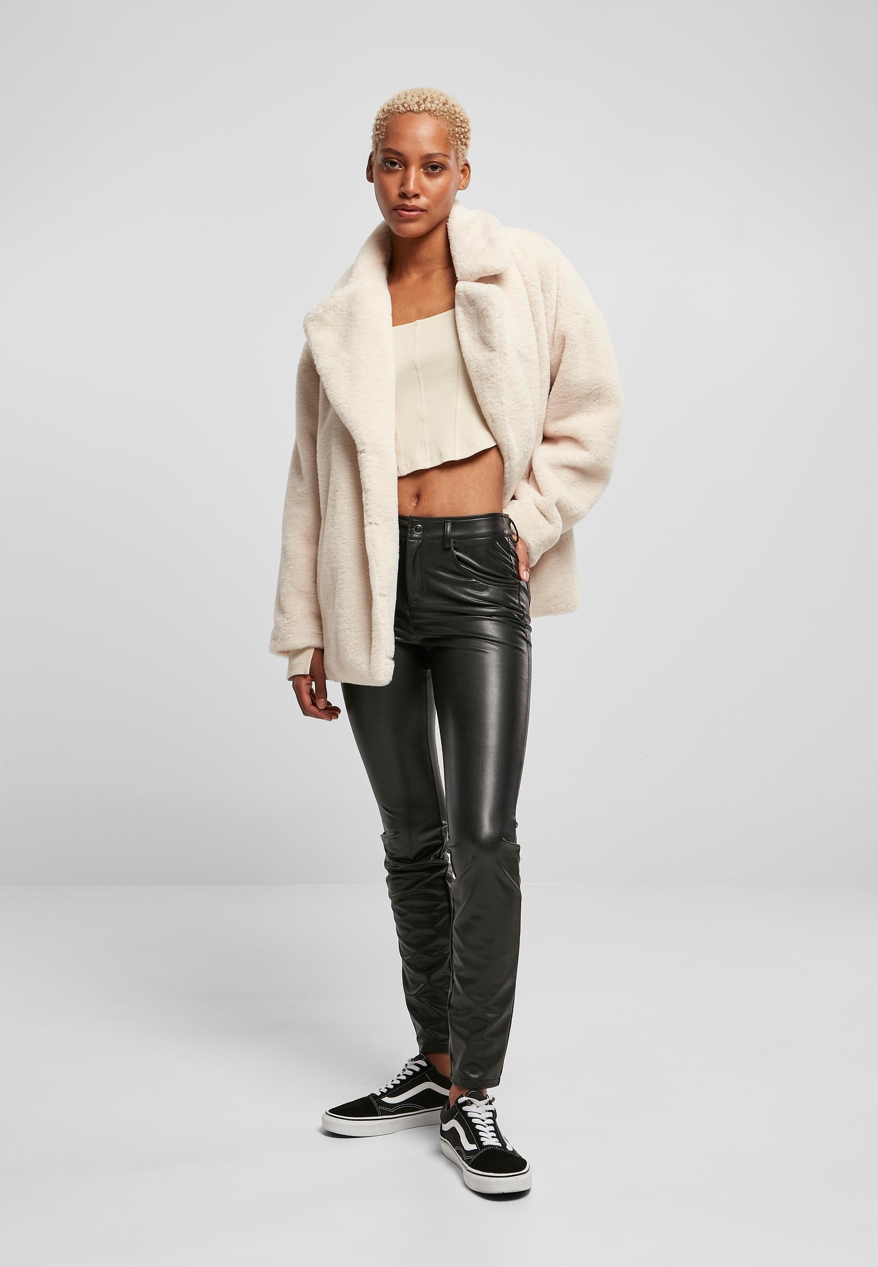 URBAN CLASSICS Winterjacke »Urban Classics Damen Ladies Lapel Teddy Jacket«, (1 St.), ohne Kapuze