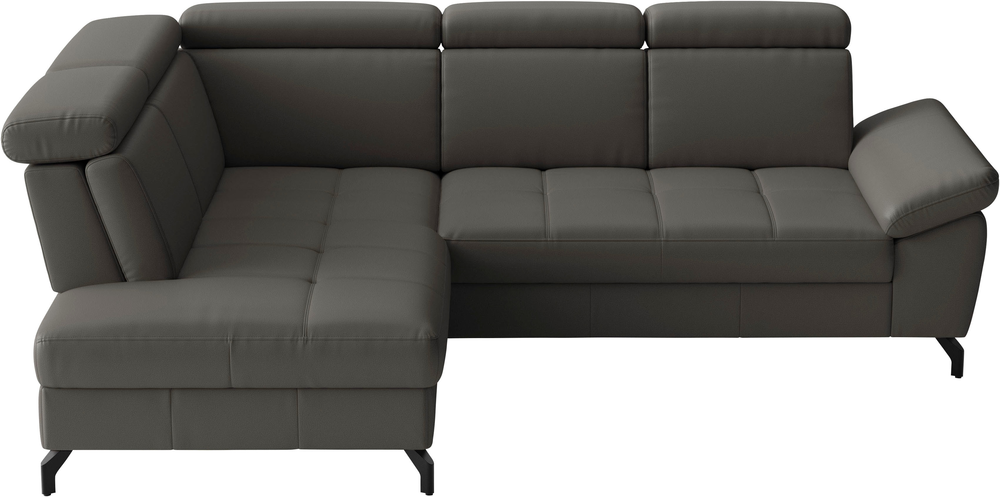 sit&more Ecksofa "Vanity L-Form, B: 254 cm, Leder" Inkl.Sitz-,Kopf-und Armteilverstellung