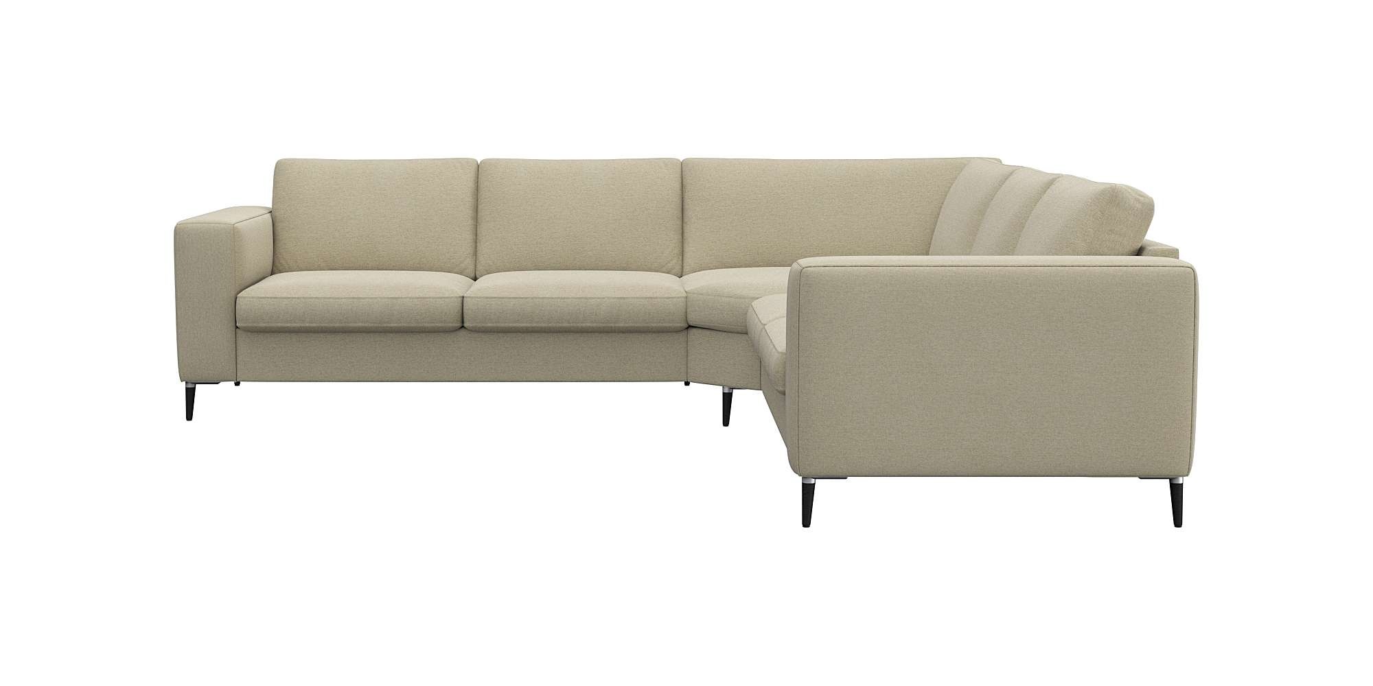 FLEXLUX Ecksofa "Fiore, L-Form, bequem und komfortabel durch hochwertigem Sitzaufbau" schmale Armlehnen, Kaltschaum, Füße Alu+schwarz