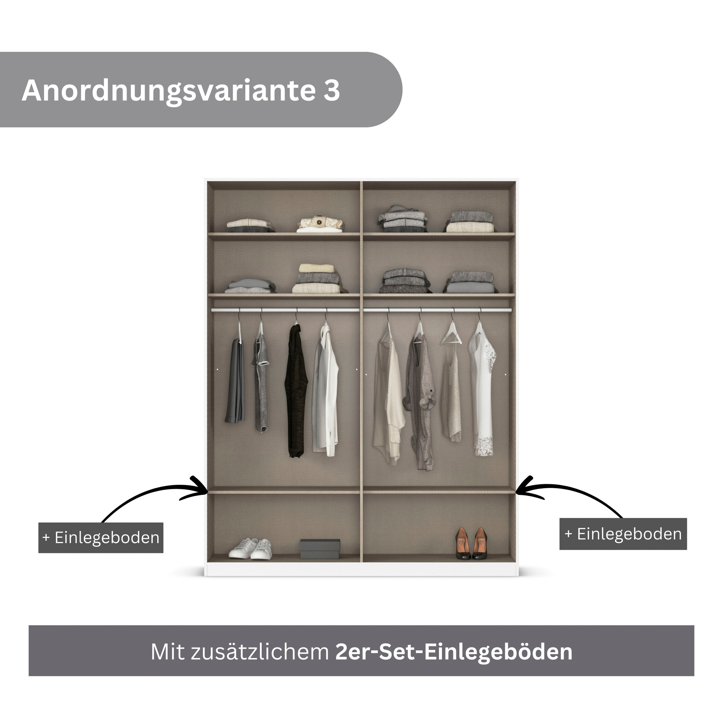 rauch Drehtürenschrank »Kleiderschrank Schrank Garderobe AGORDO TOPSELLER Schlafzimmer«, (in zwei Griff-Farben mit Dekor- oder Hochglanzfront), durchdachte Innenausstattung, in 6 Breiten und 2 Höhen MADE IN GERMANY